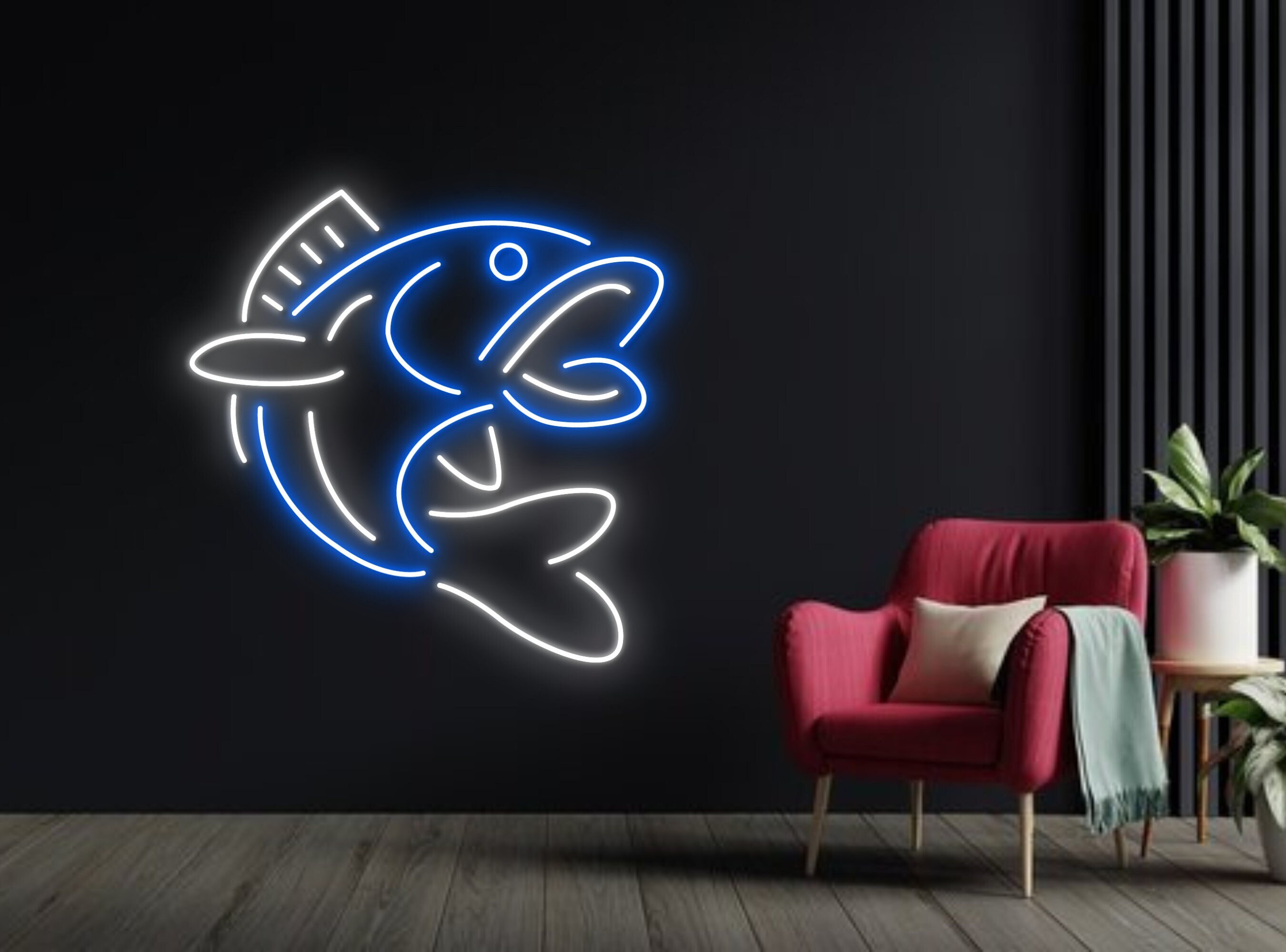 Bass Fish Neon Sign Decoration Gift Wall Hanging Gift