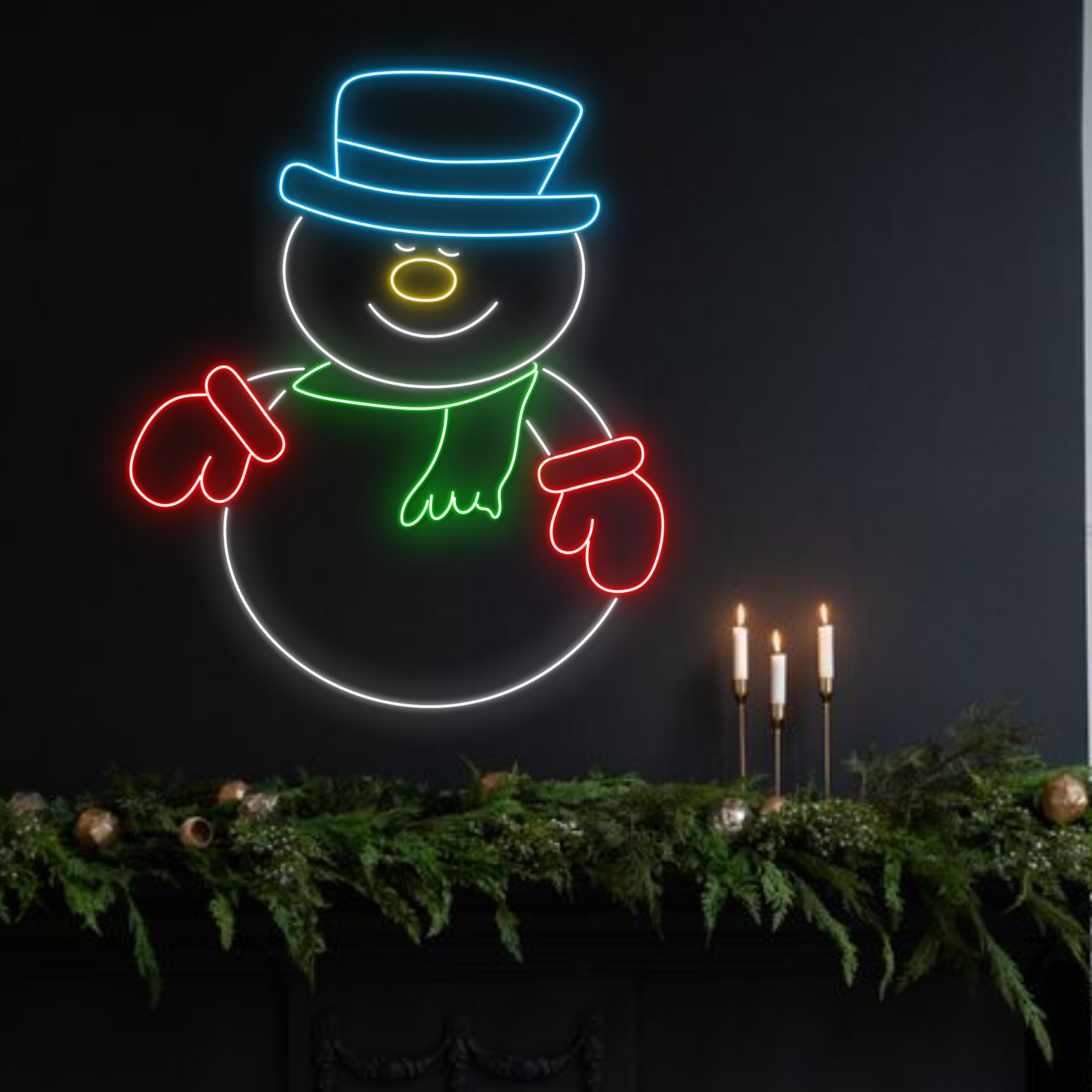 Custom Snowman Neon Sign Christmas Decor