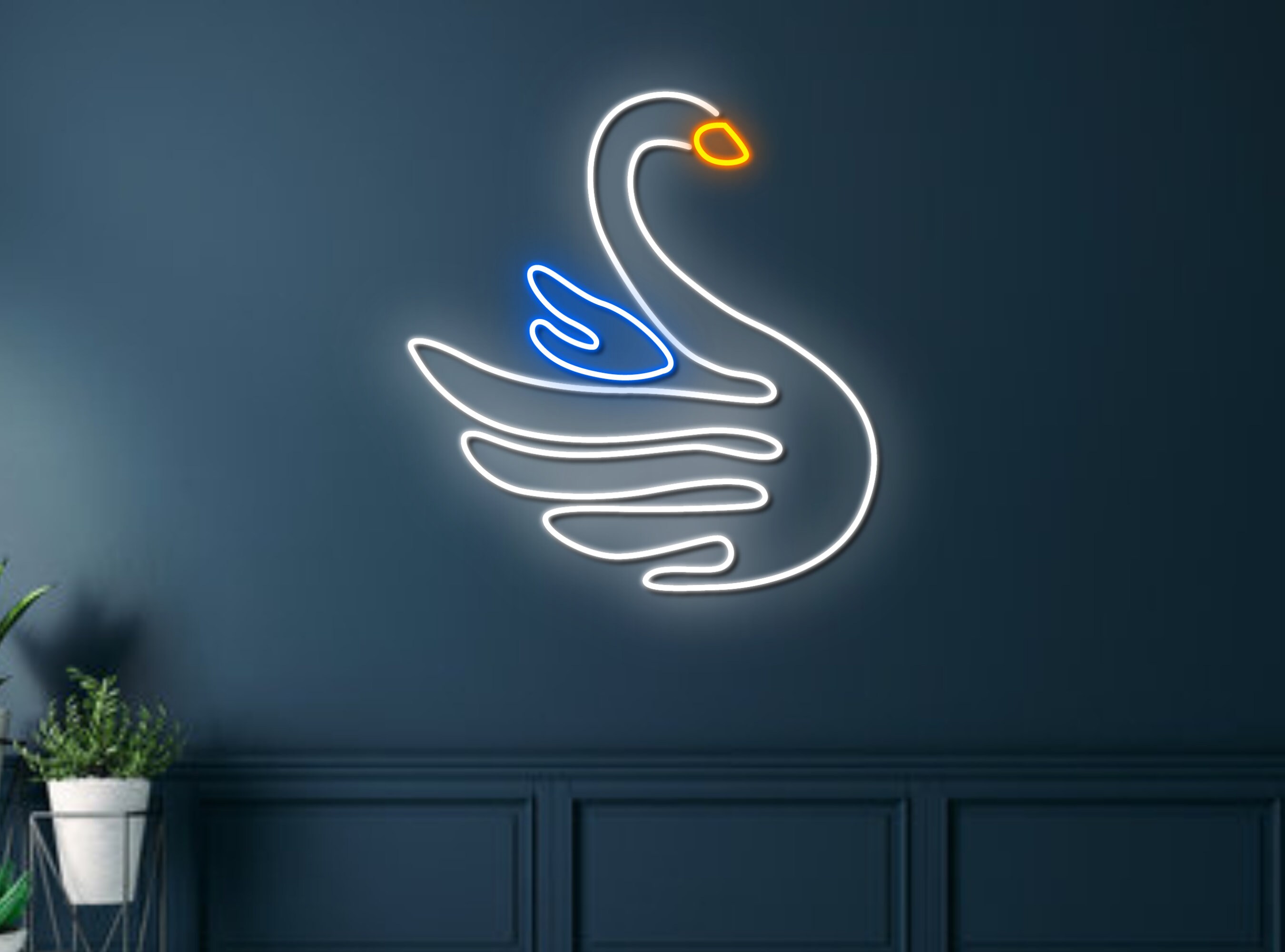 White Swan Neon Sign