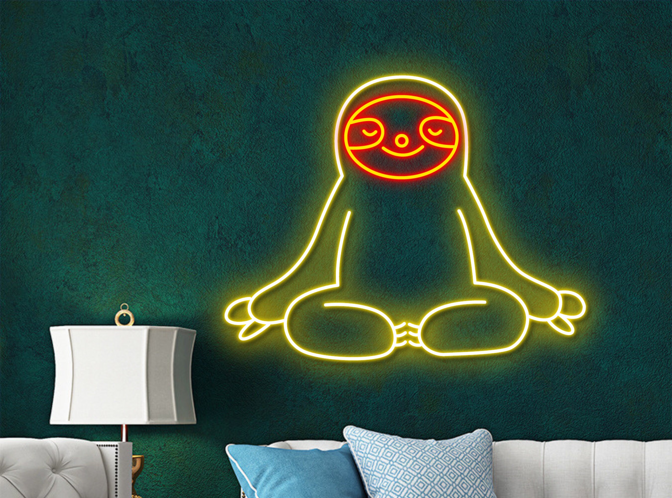 Yoga Pose Sloth Neon Sign