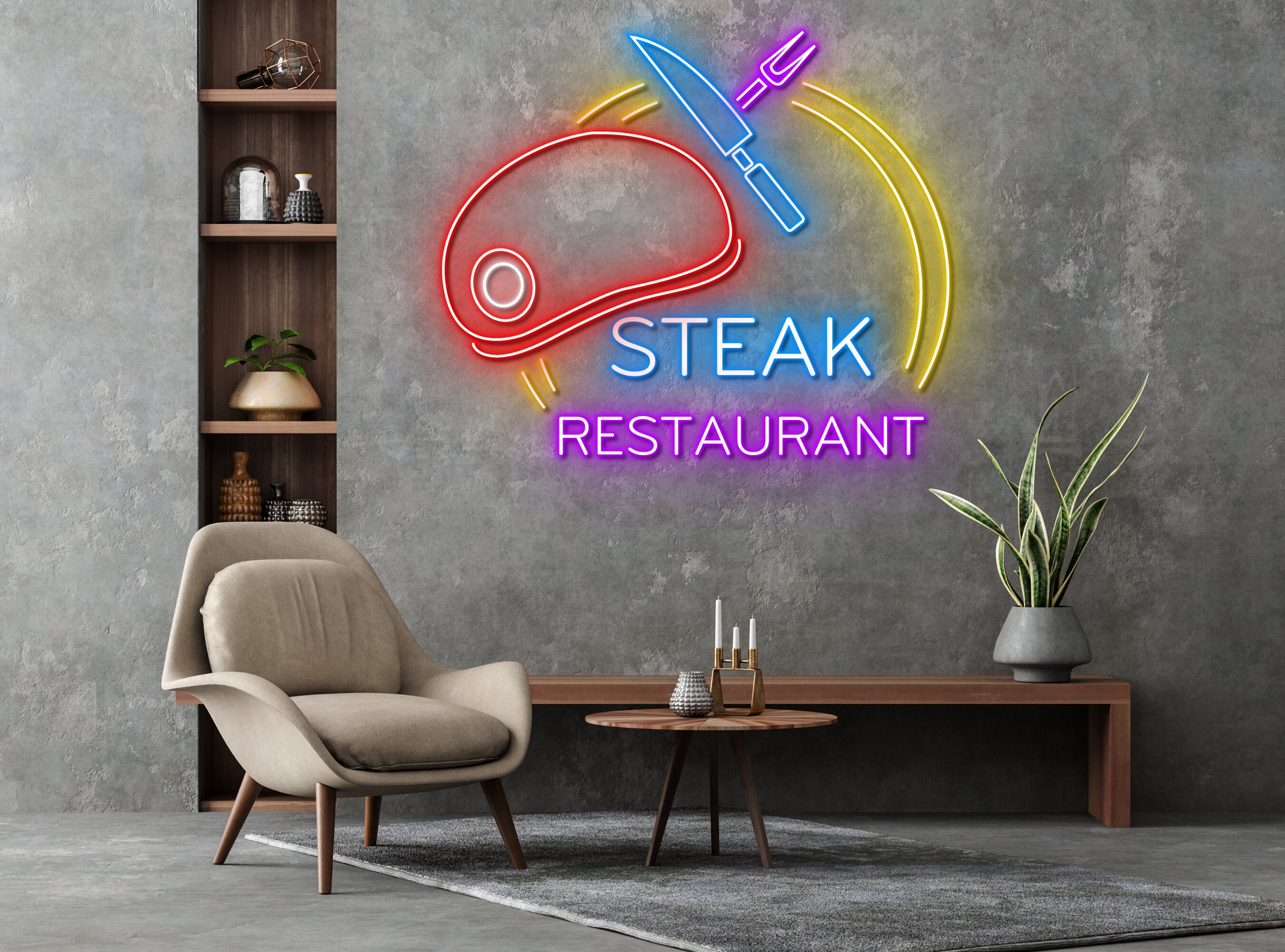 Steak House Restaurant Neon Sign