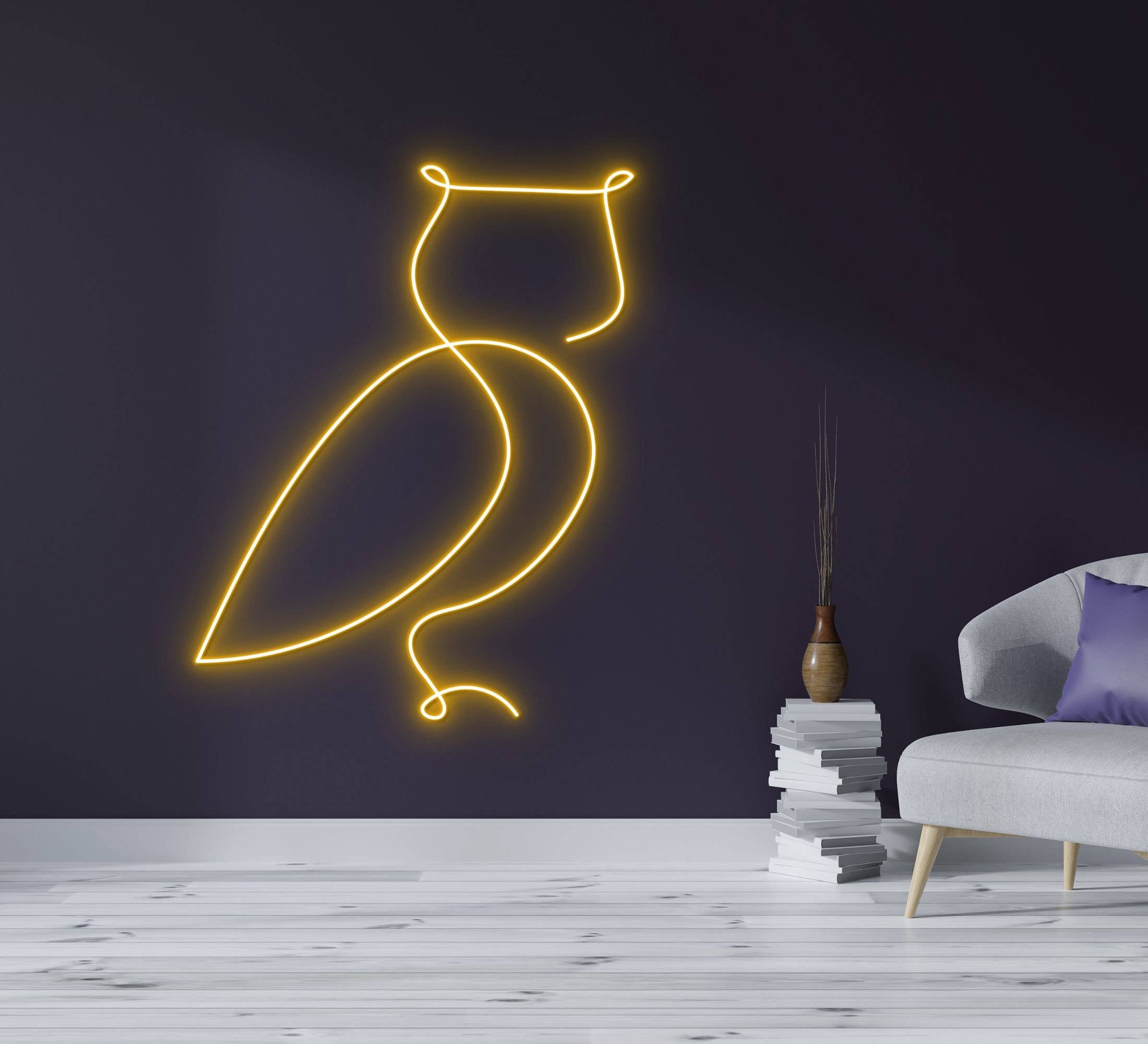 Owl Line Neon Sign Animal Shop Sign Decor