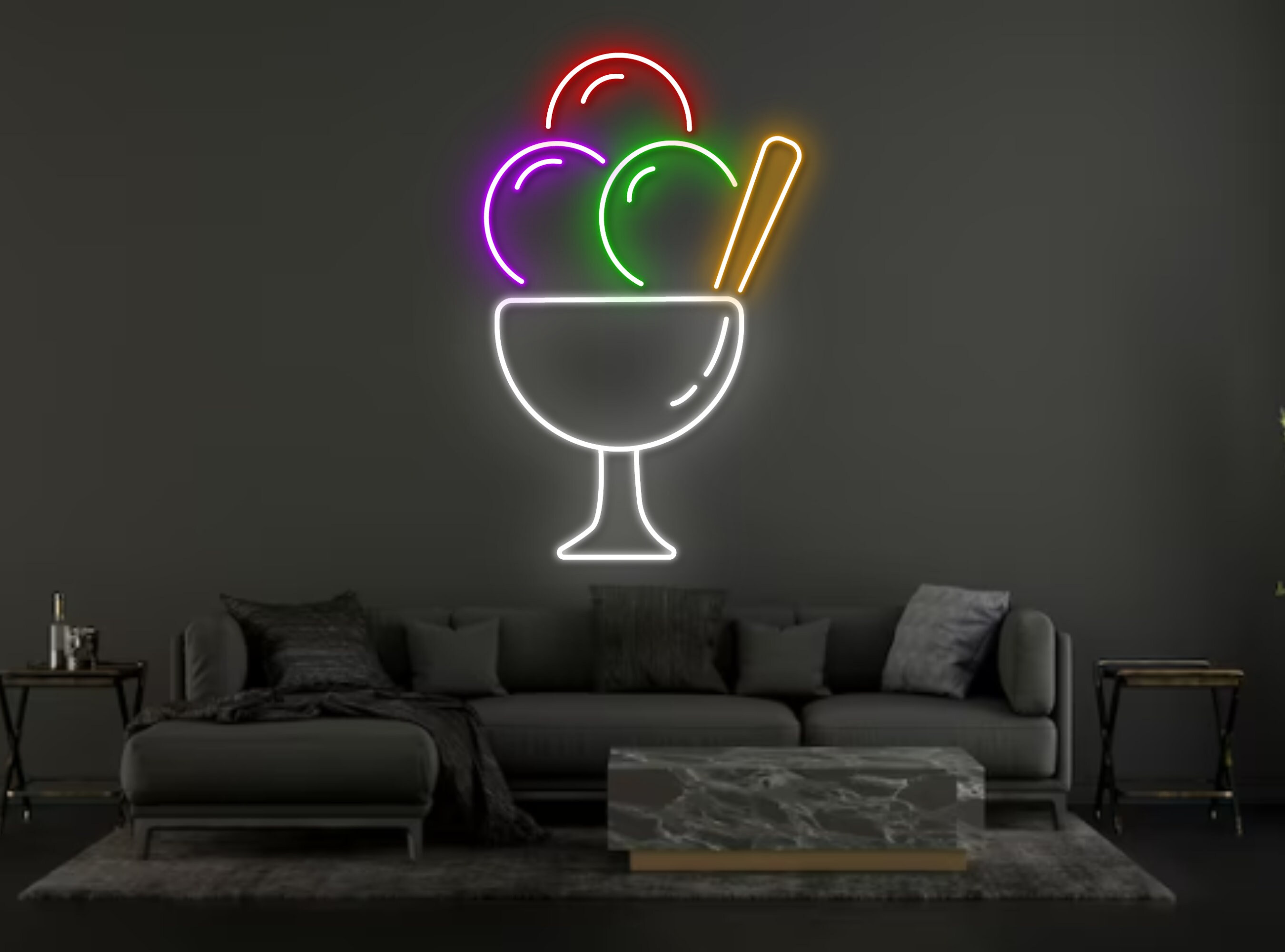 Ice Cream Neon Sign Decor sign