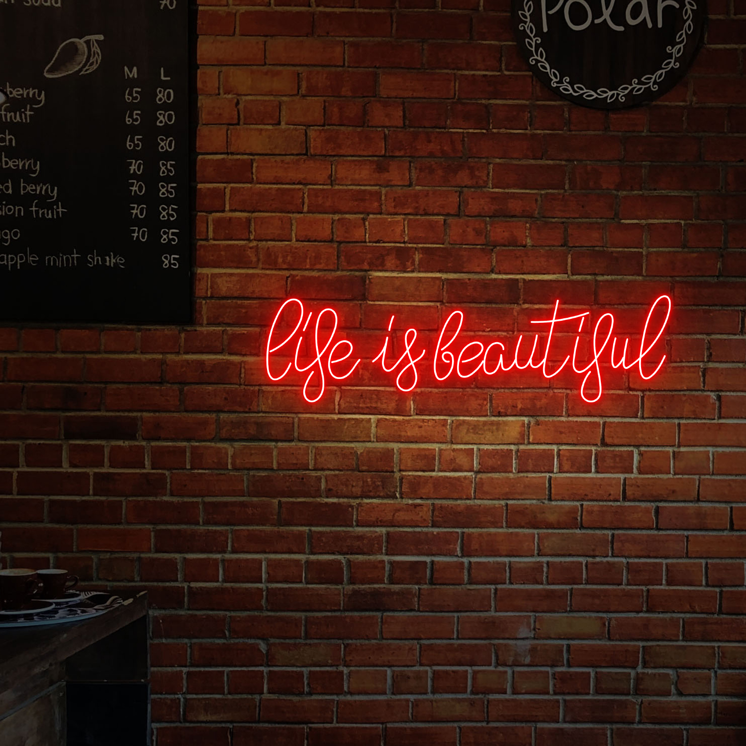 Life Is Beautiful Neon Sign Motivational Quote Wall Art Decor