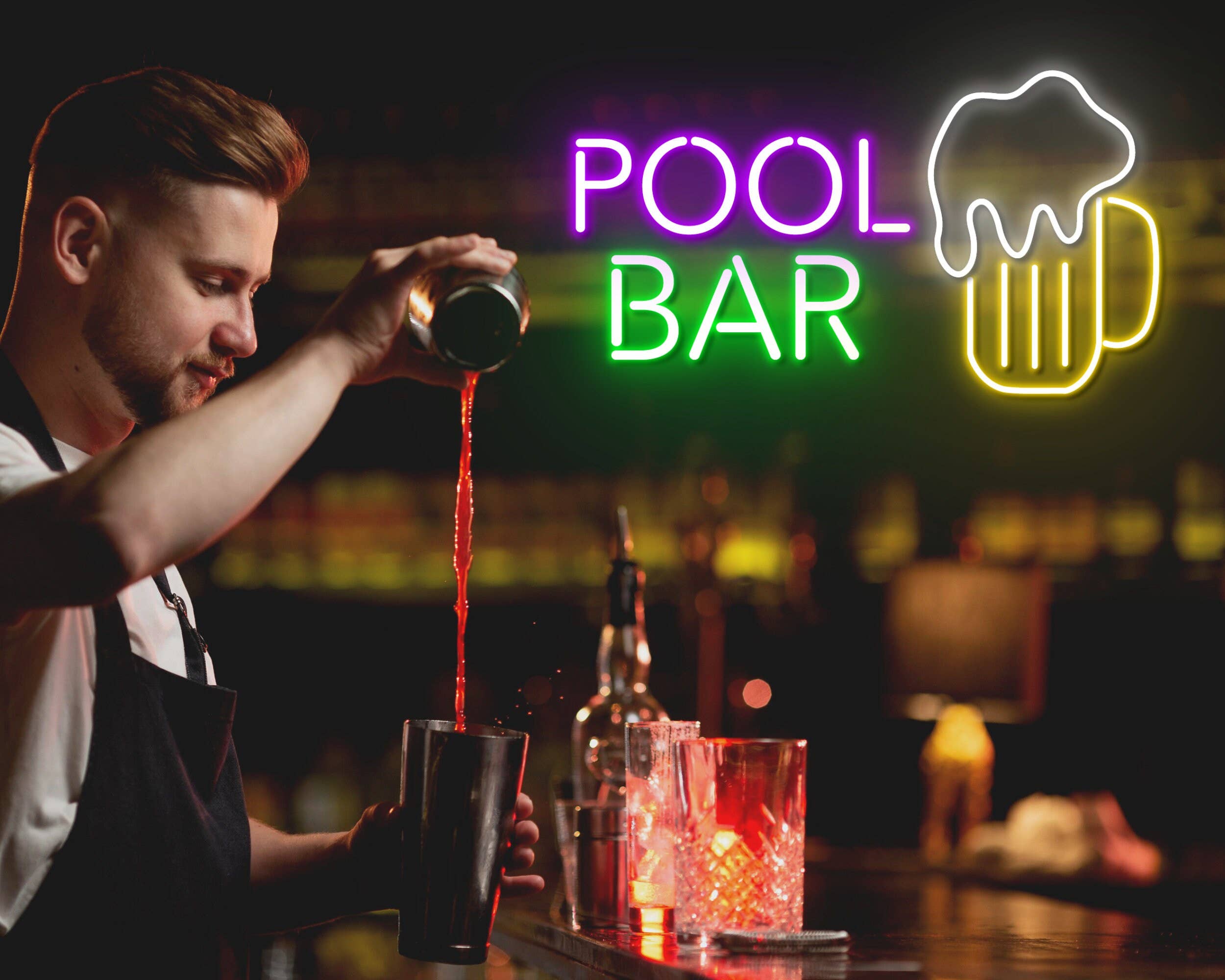 Pool Beer Neon Signs Bar Pub Sign Decor