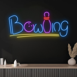 Bowling Ball Neon Sign Arcade Game Store Decor Signboard
