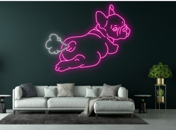 Farting Pug French Bulldog Neon Sign Decoration