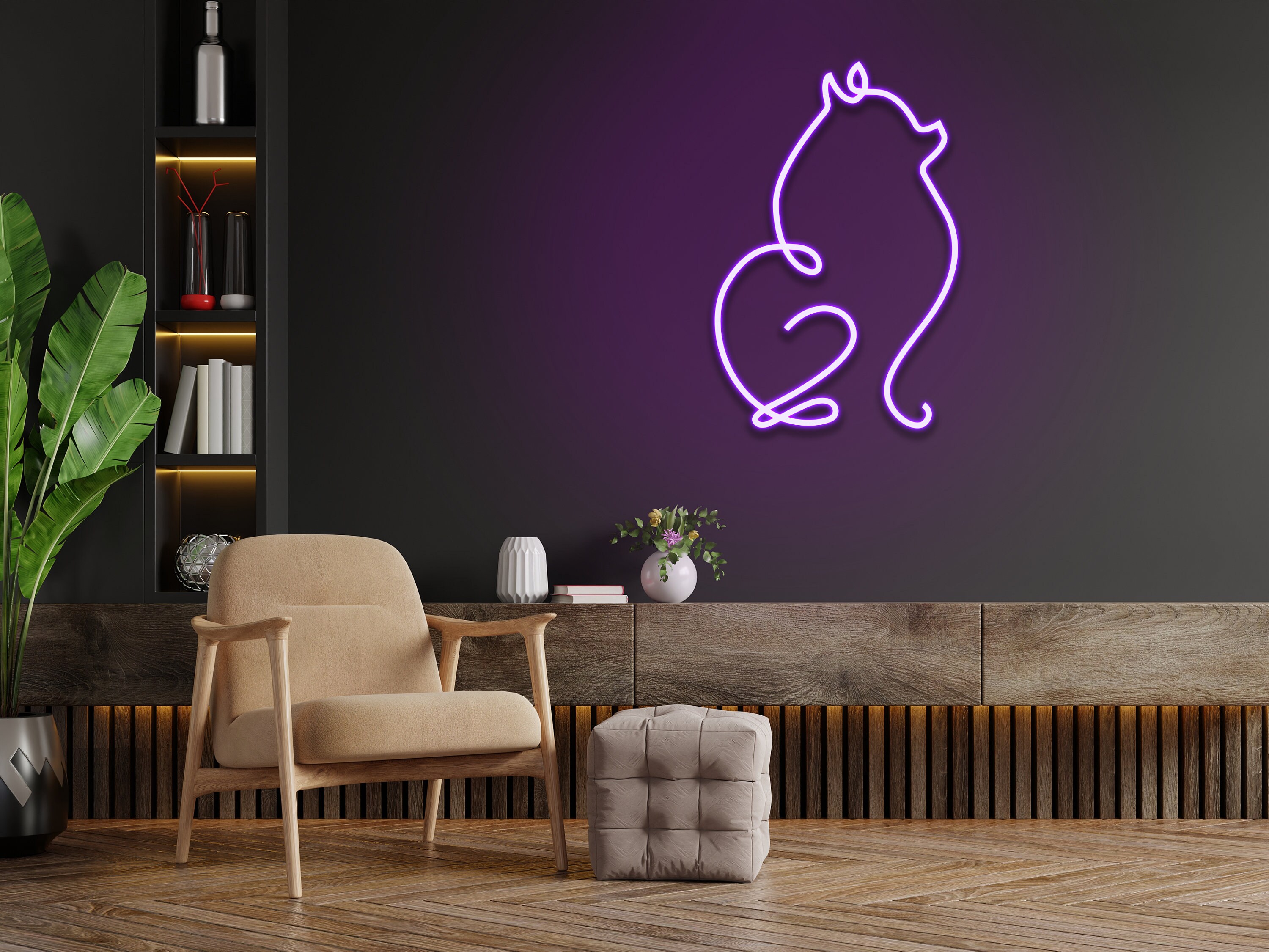 Pomeranian Dog Neon Sign