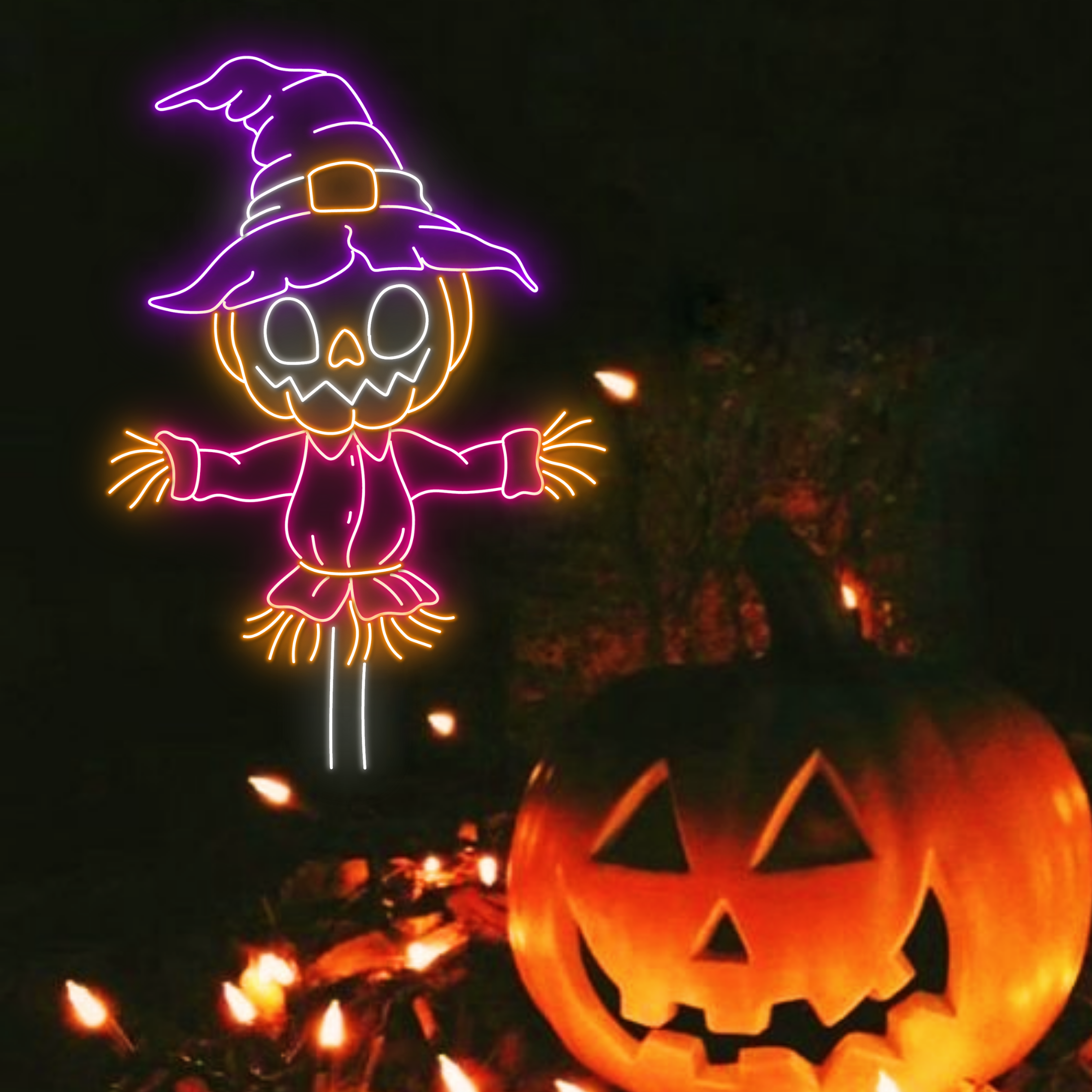 Scarecrow Neon Signs Halloween Long-lasting Light Decor