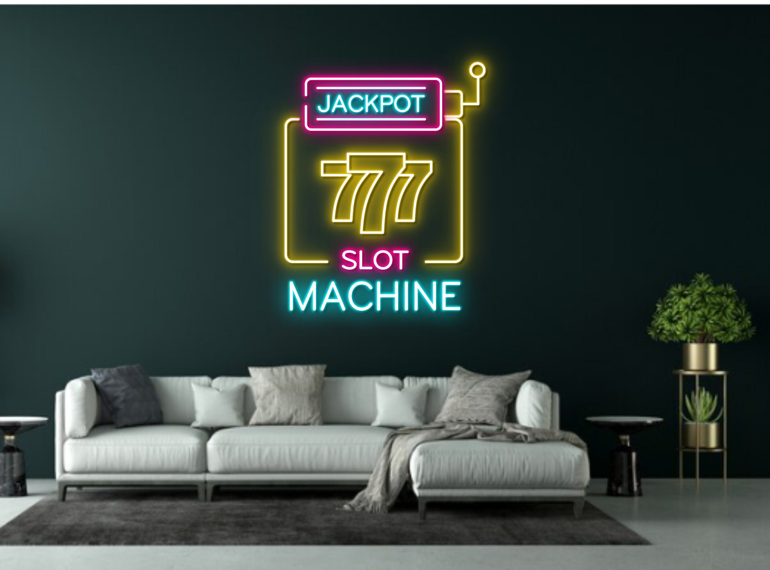Slot Machine Neon Sign Wall Art Decor Gift