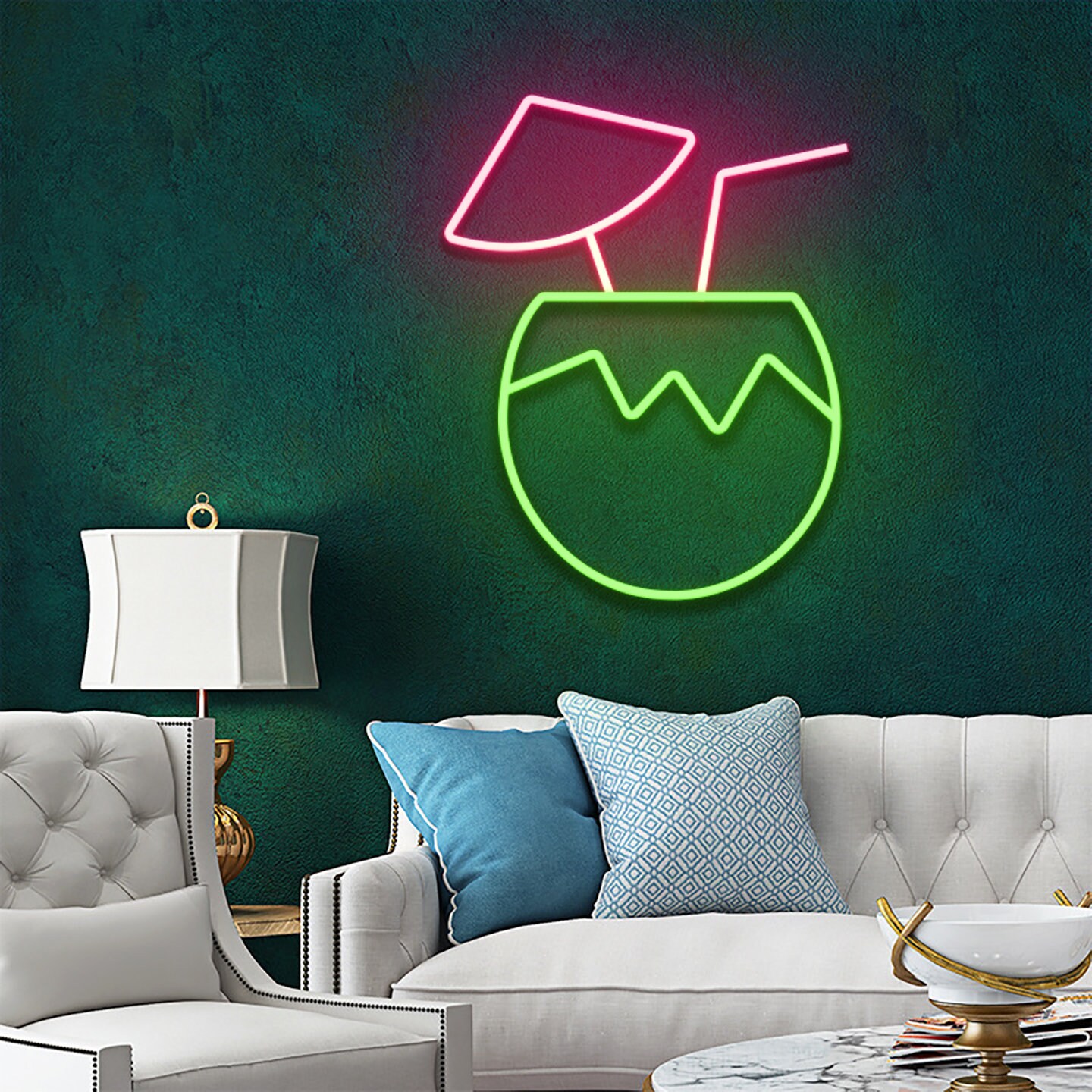 Coconut Bar Open Party Pub Neon Signs Outside Decor