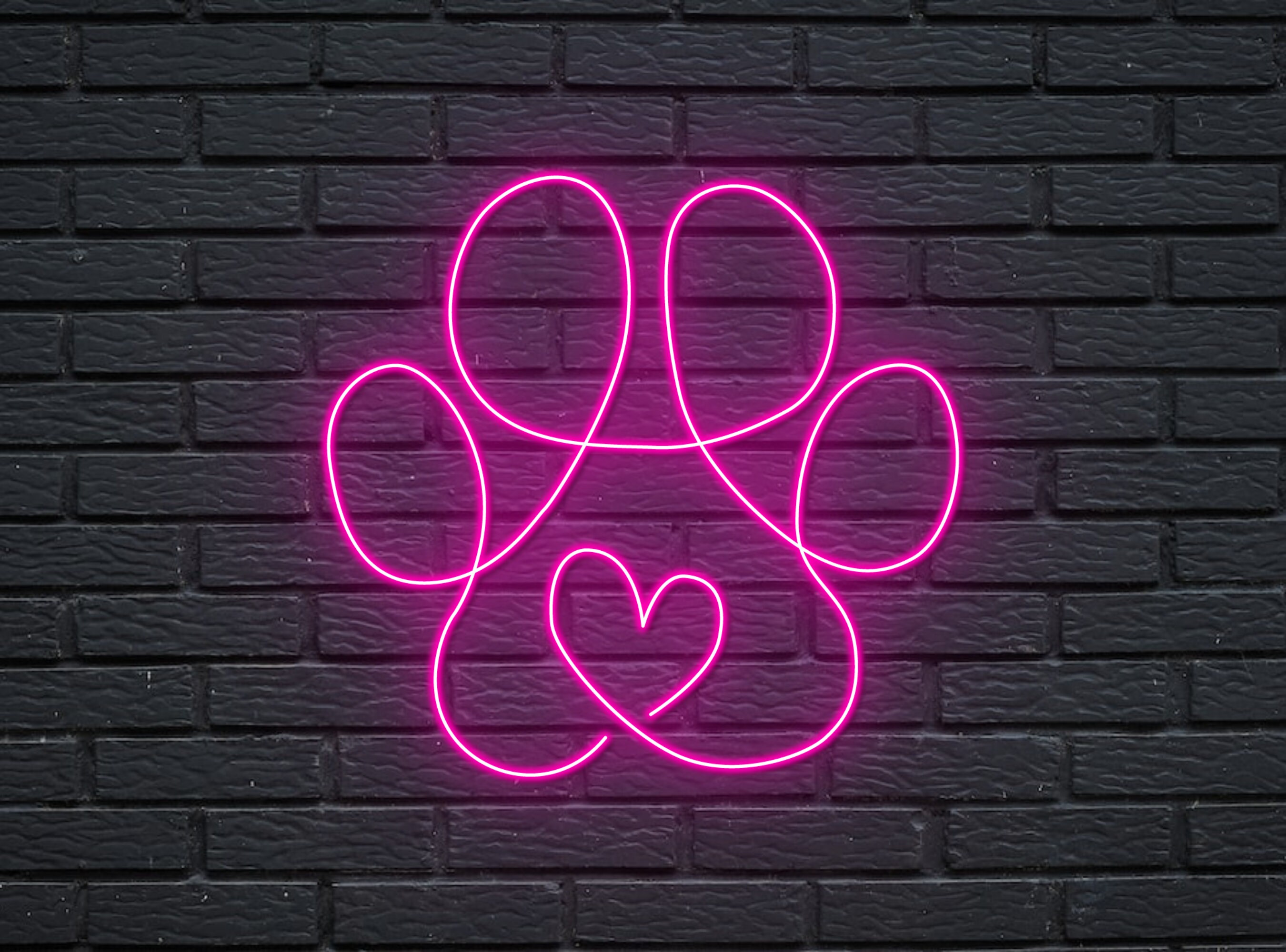 Dog Paw Neon Sign Decor sign