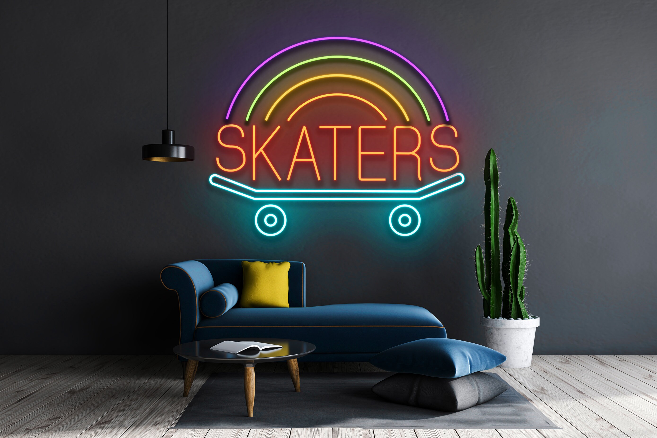 Skate Board Neon Signs Bedroom Decor