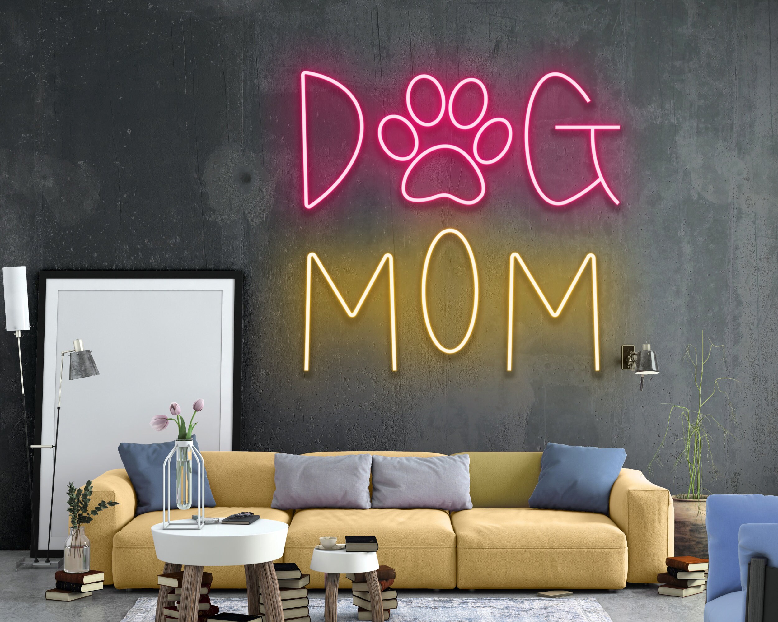 Dog Mom Neon Sign Wall Art Decor Gift