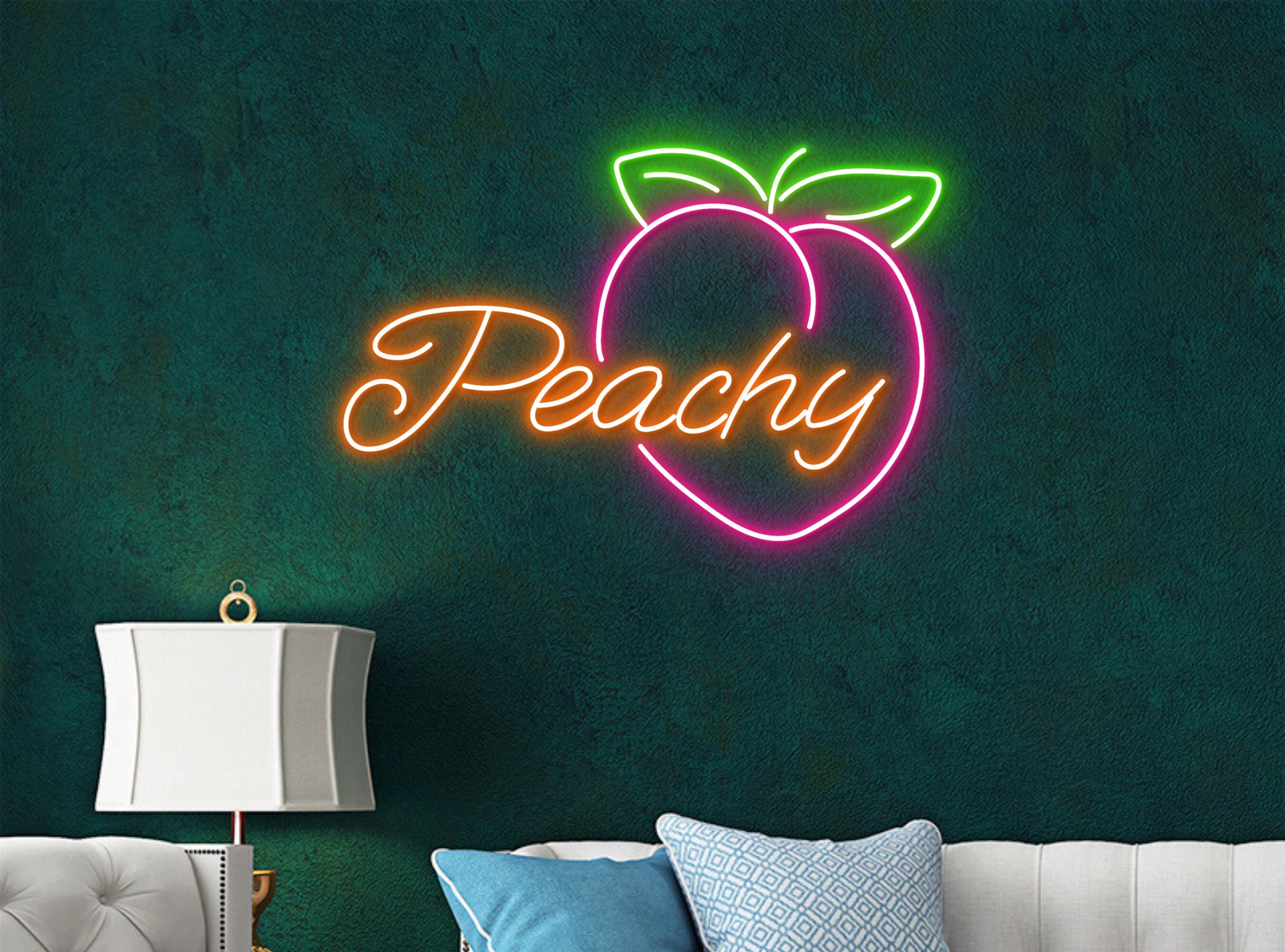 Peachy Neon Signs Fruit Neon Lights Sign For Wall