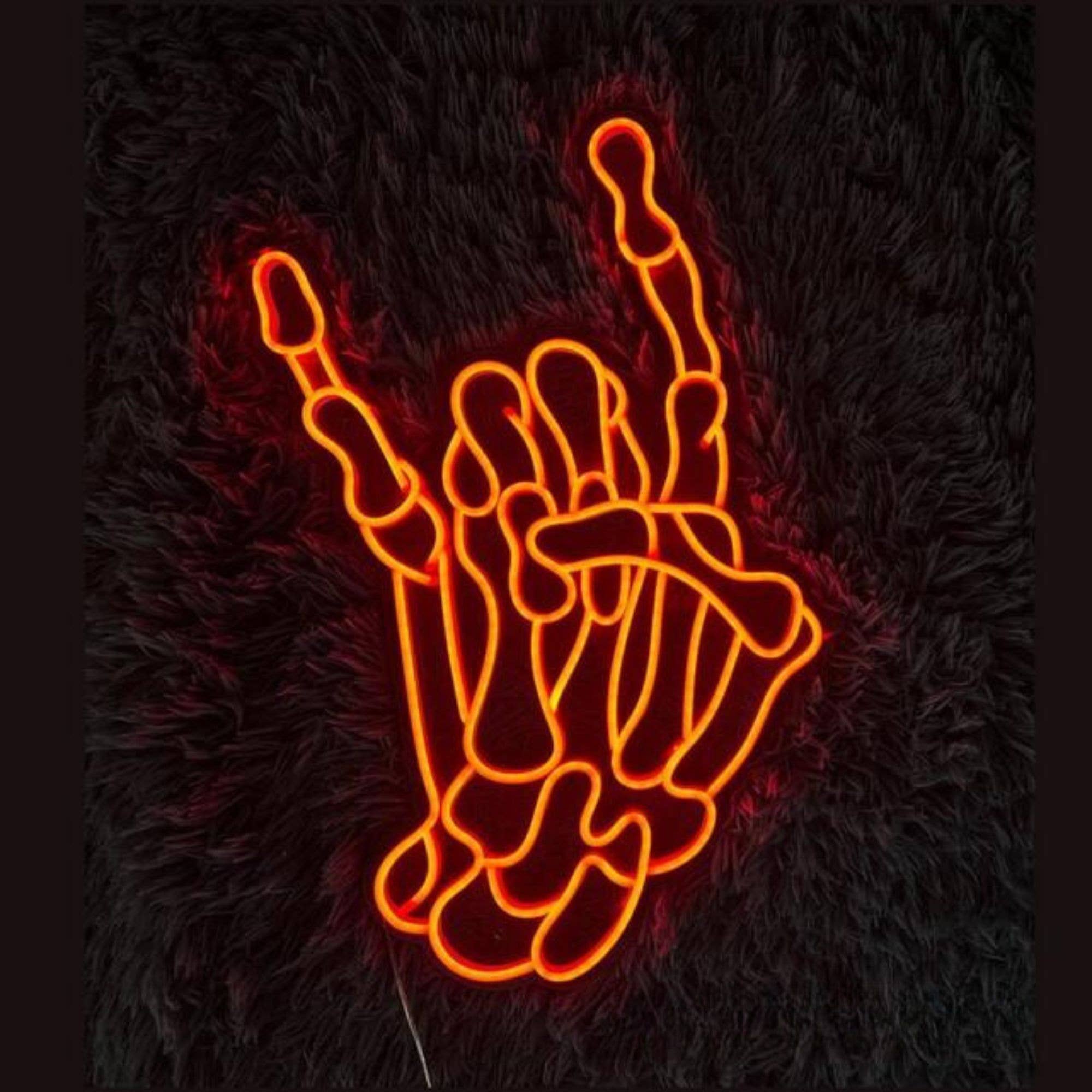 Rock & Roll Skeleton Neon Sign Halloween Skeleton Club Decor
