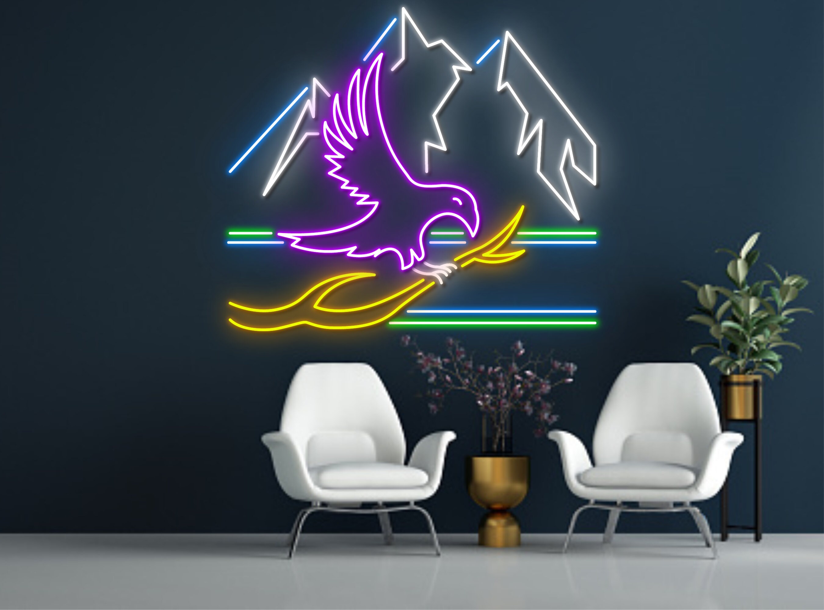 Crow Sitting On Branch Neon Sign Decoration Sign