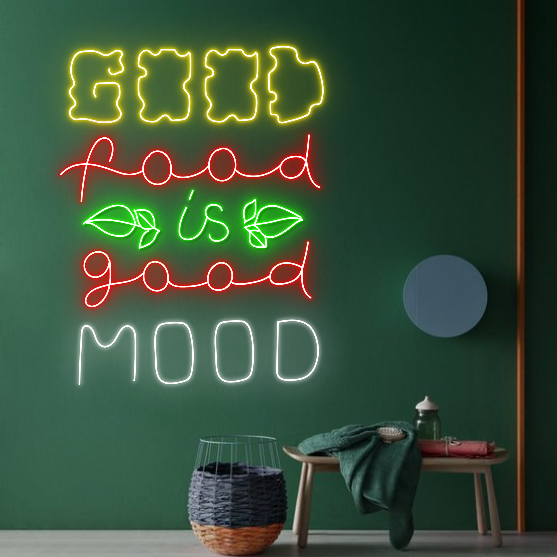 Good Food Is Good Mood Neon Sign Long-lasting Wall Decor