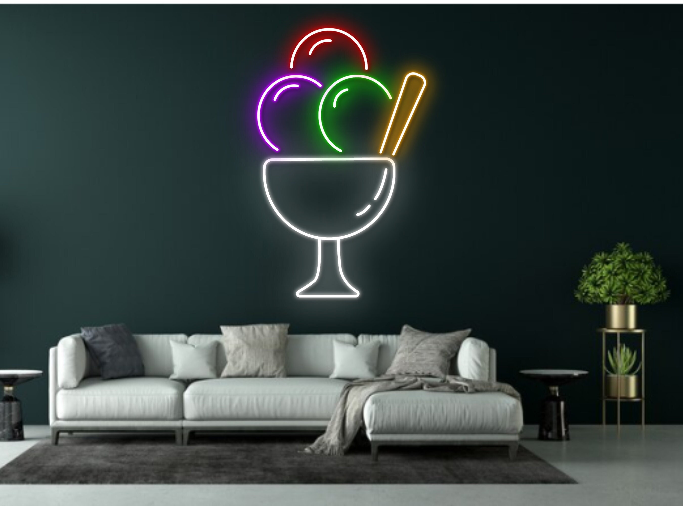 Ice Cream Neon Sign Decor sign