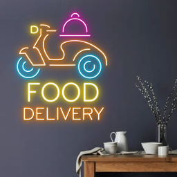 Food Delivery Neon Signs Fast Food Restaurant Decor