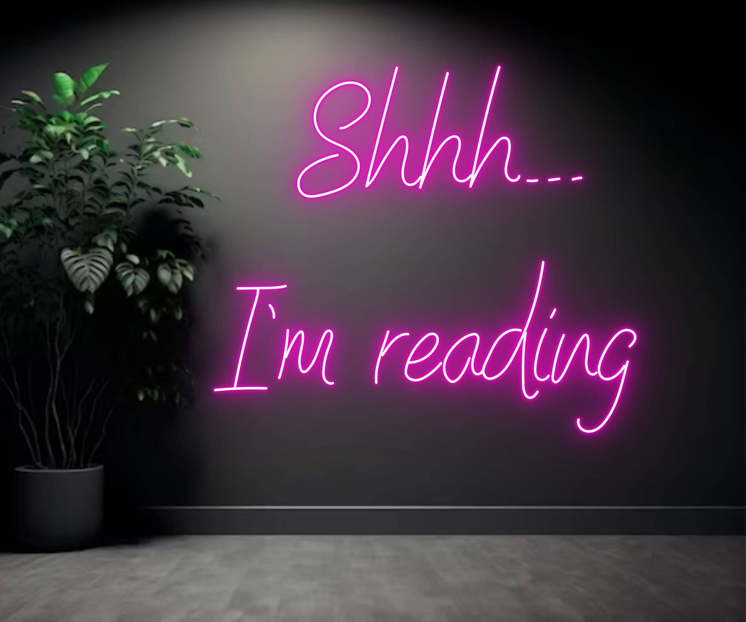 Shhh I'm Reading Neon Sign Bookish Library Decor