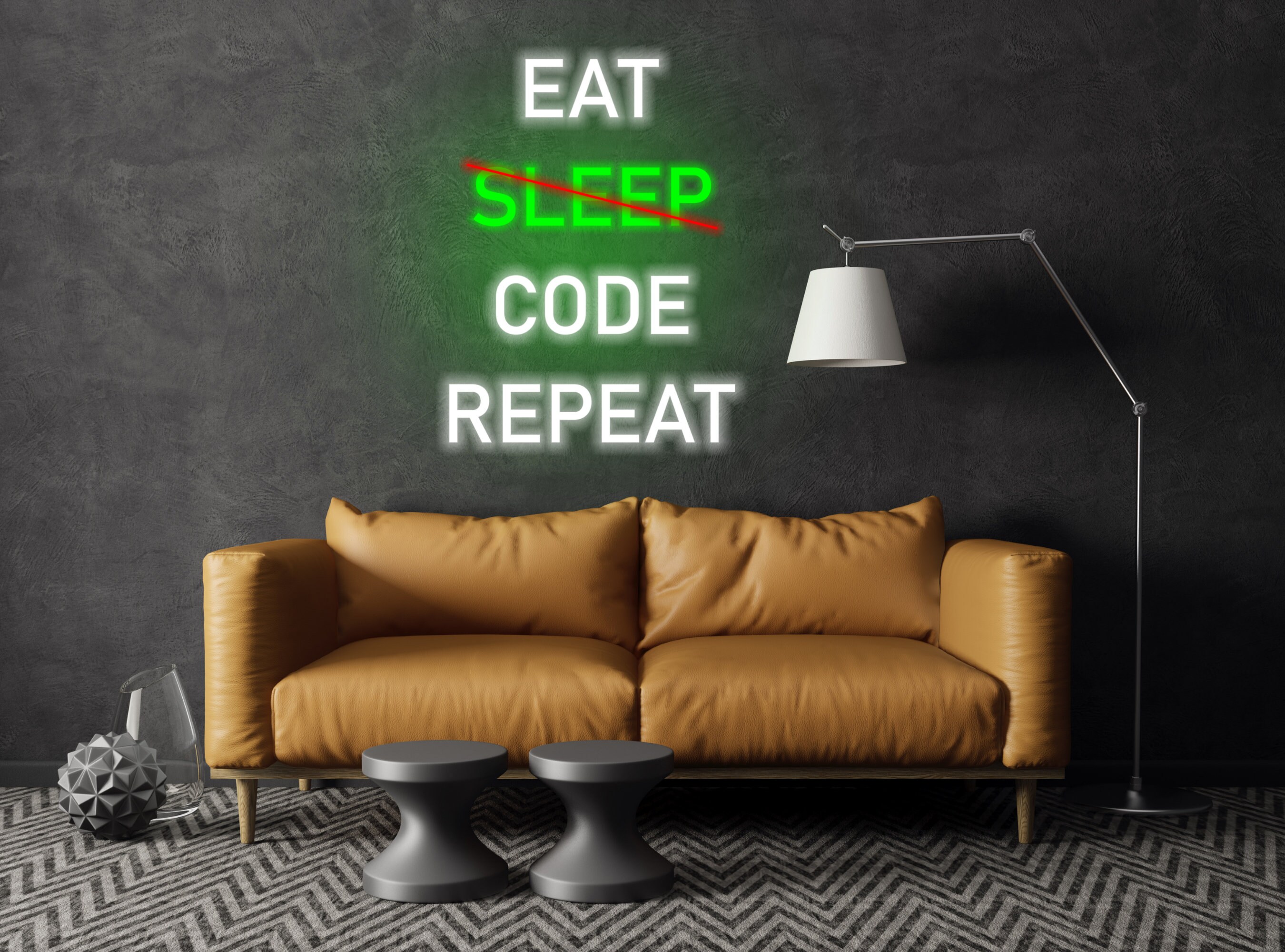 Eat Sleep Code Repeat Neon Sign