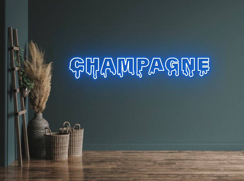 Champagne Neon Sign Champagne Bar Wall Led Lights Decor