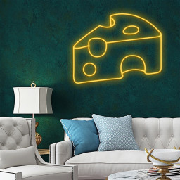 Cheese Line Art Neon Sign Kitchen Wall Art