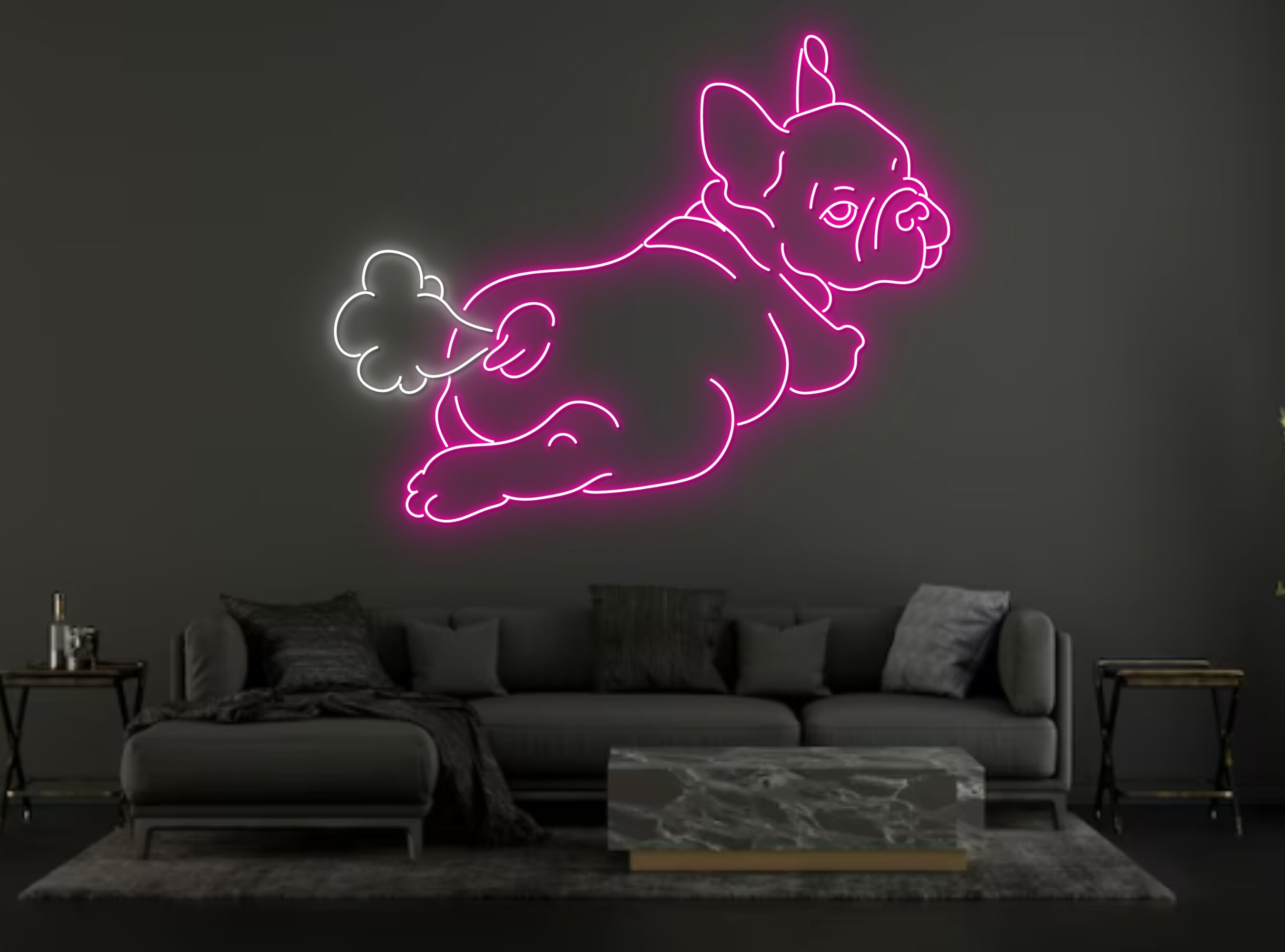 Farting Pug French Bulldog Neon Sign Decoration