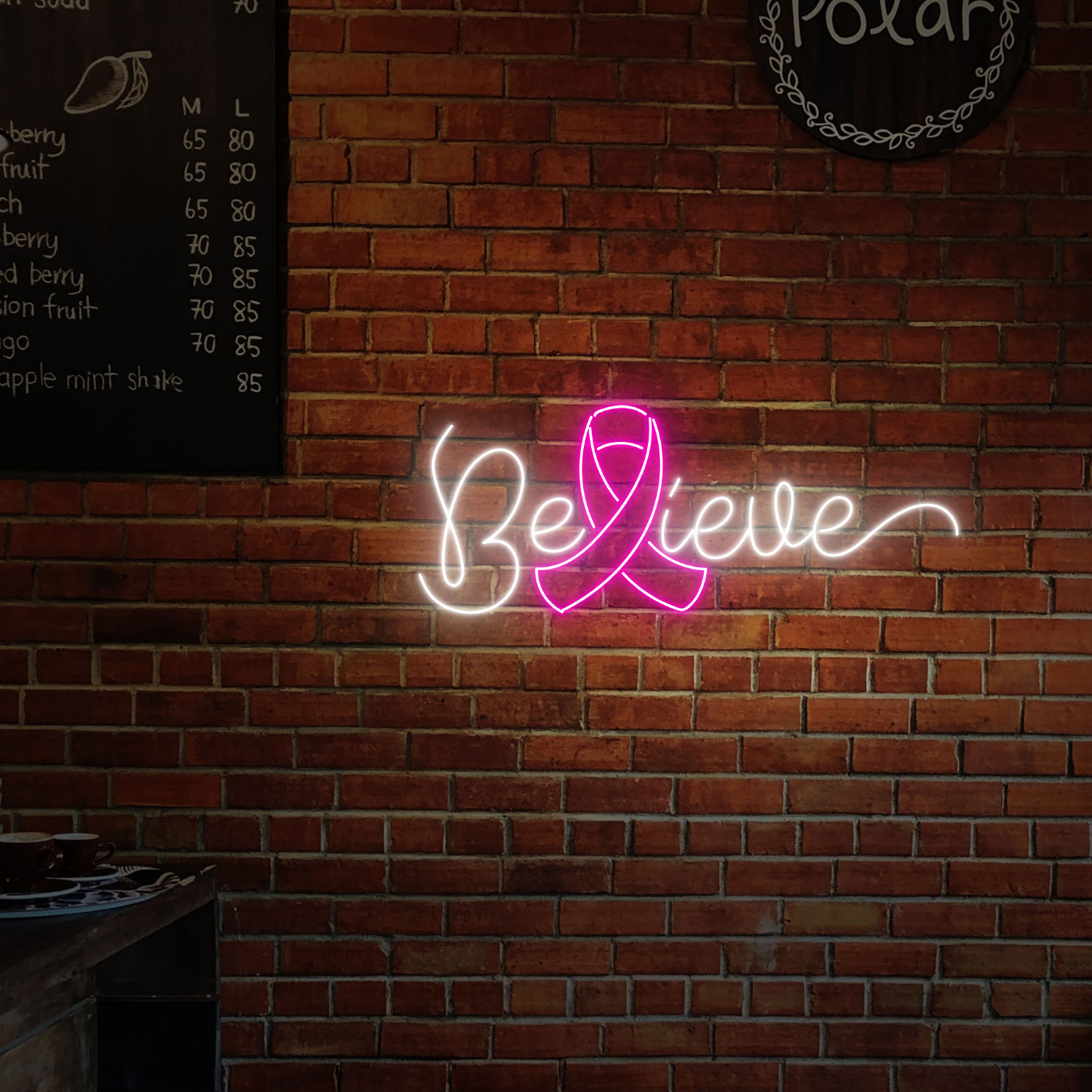 Belive Breast Cancer Awareness Neon Sign Wall Decor