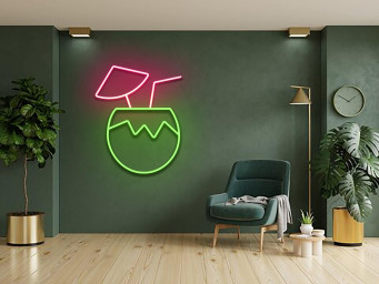 Coconut Bar Open Party Pub Neon Signs Outside Decor