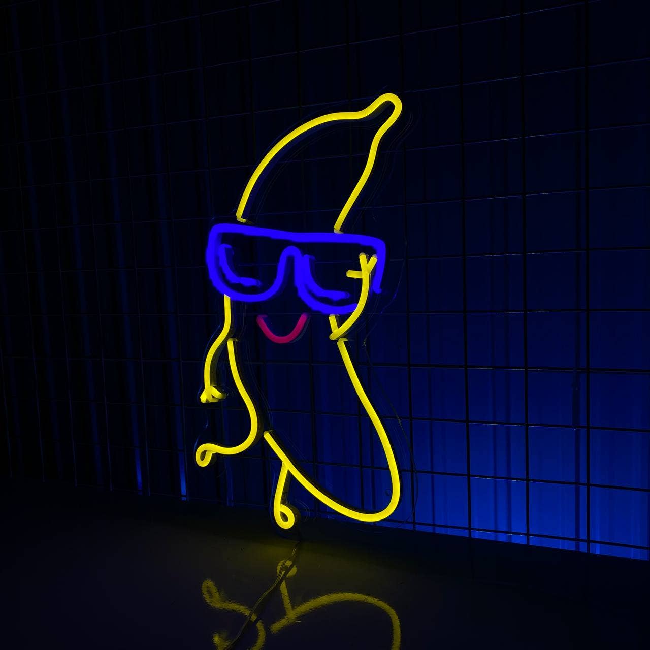 Banana With Glasses Neon Sign