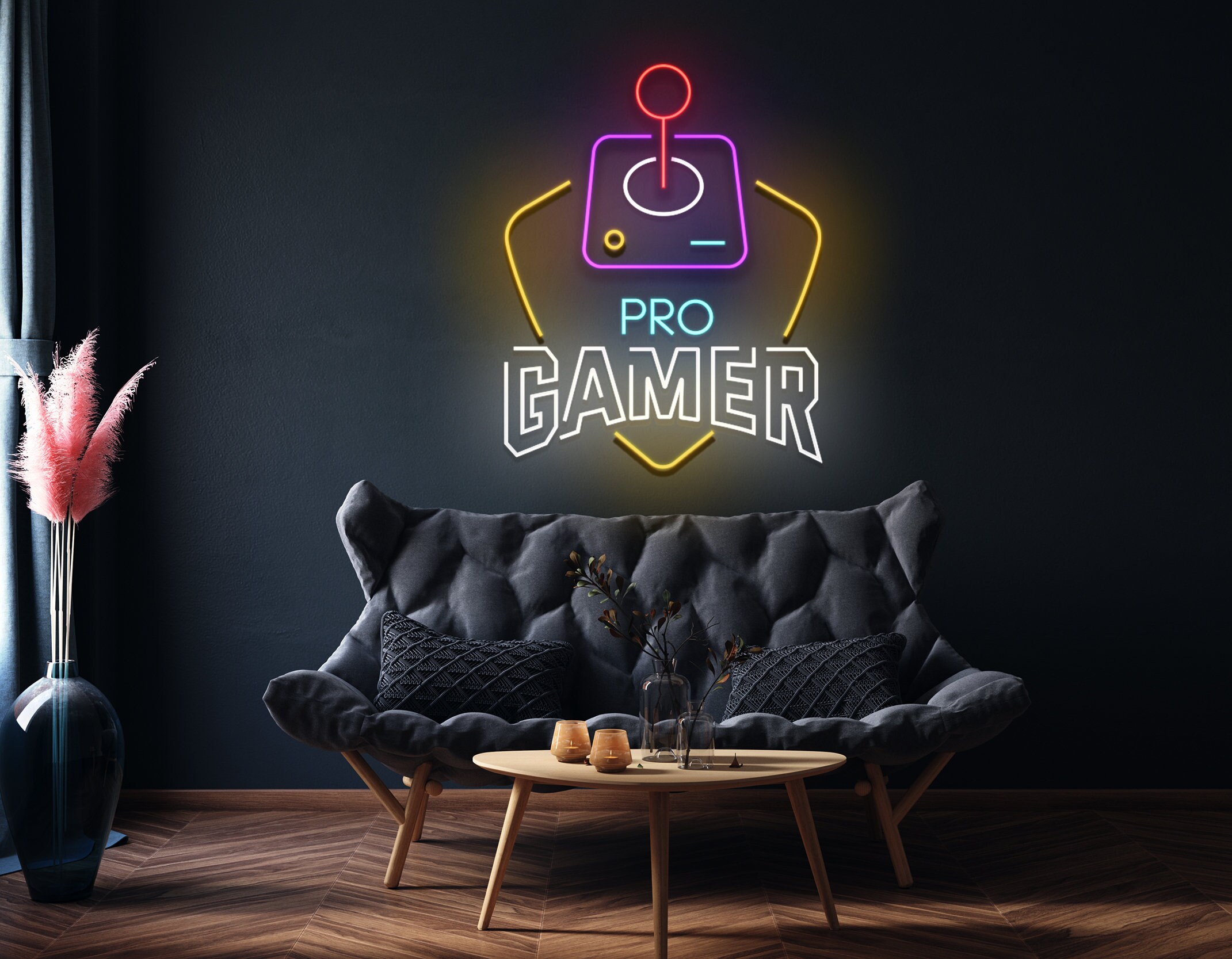 Pro Gamer Neon Sign Game Zone Wall Room
