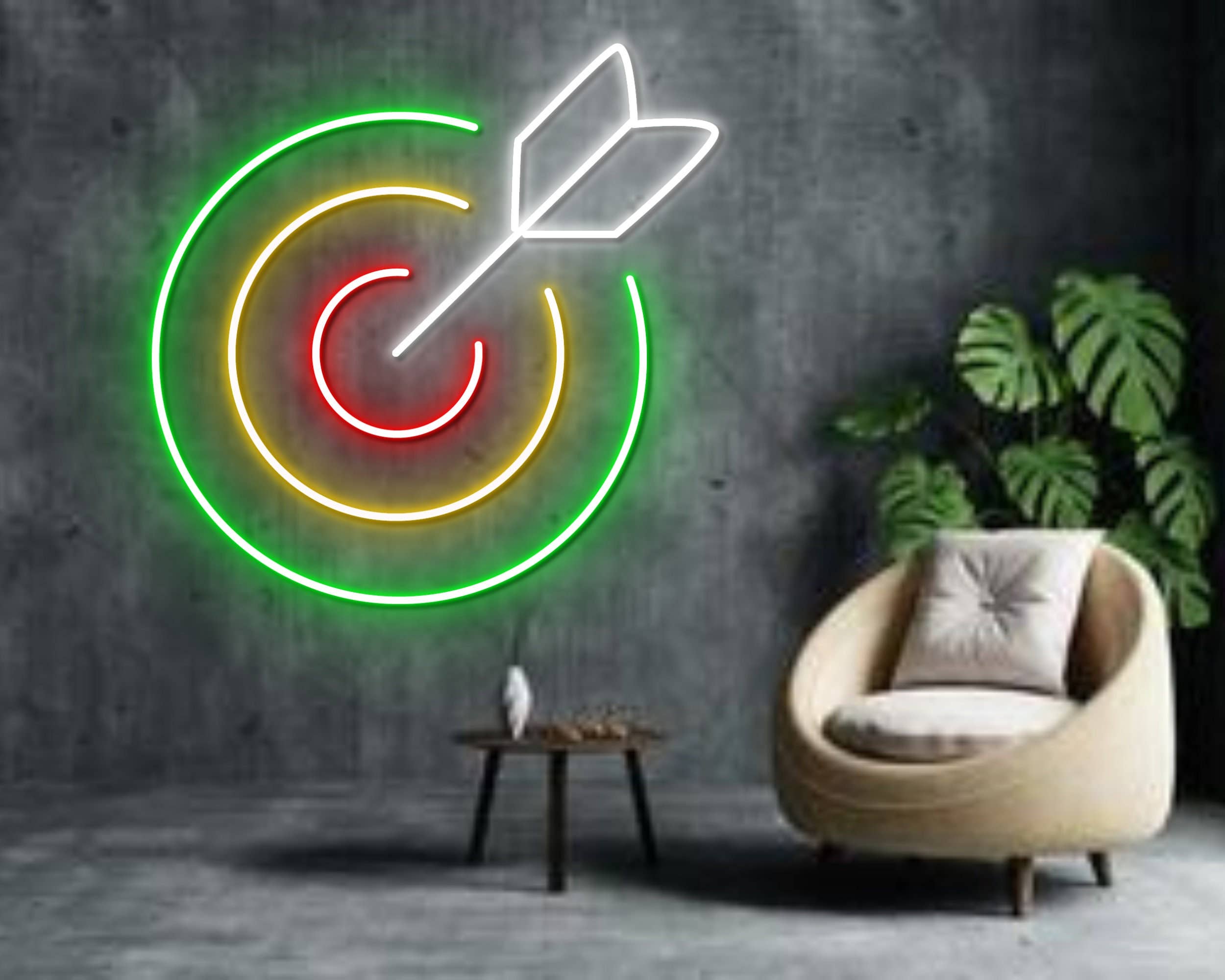 Darts Target Neon Sign Home Decor