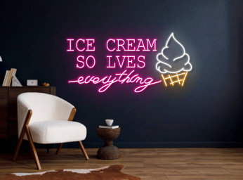 Ice Cream Solve Everything Neon Sign Store Decor Signboard