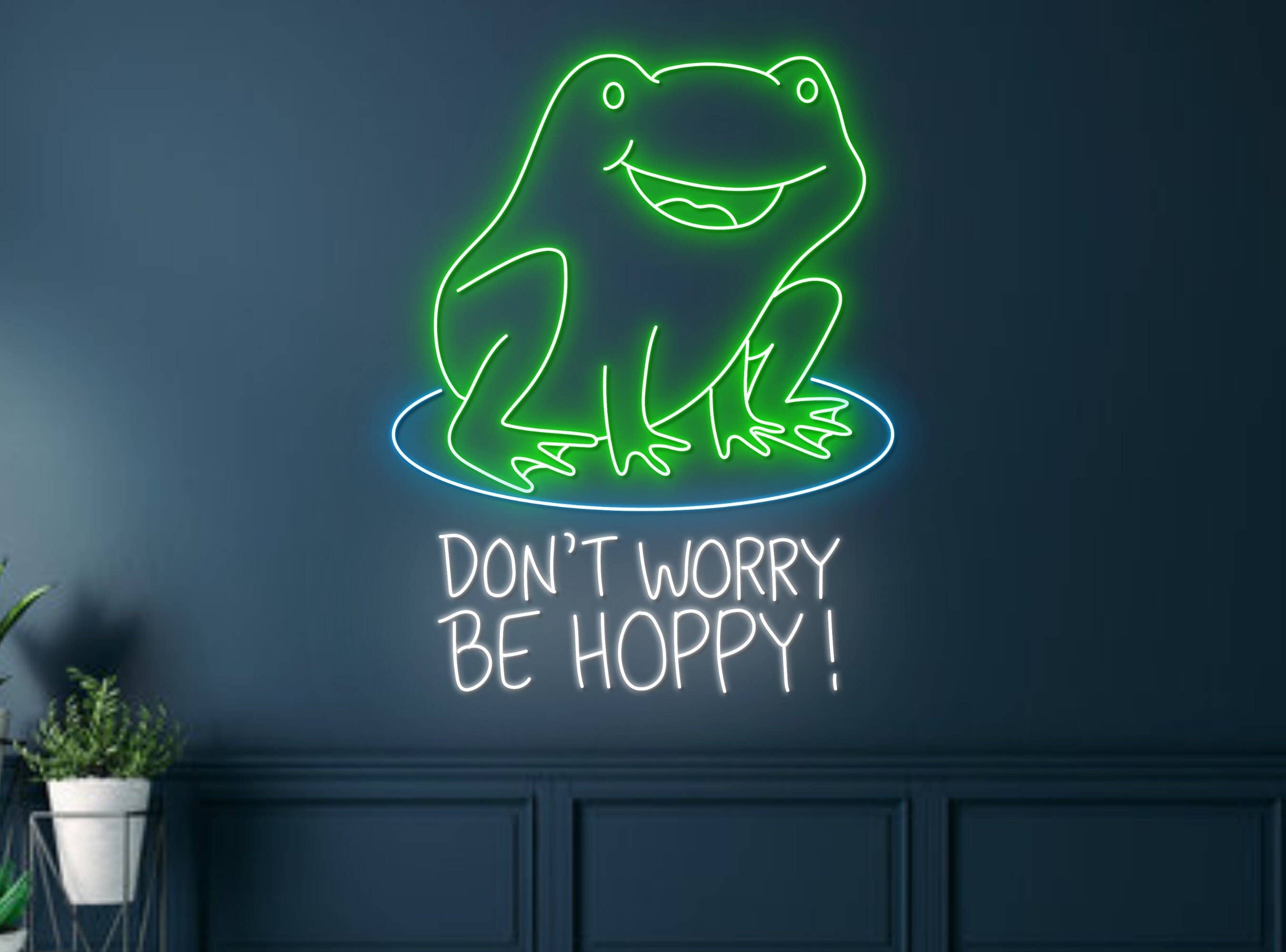 Happy Frog Neon Sign Cute Neon Sign Home Decor