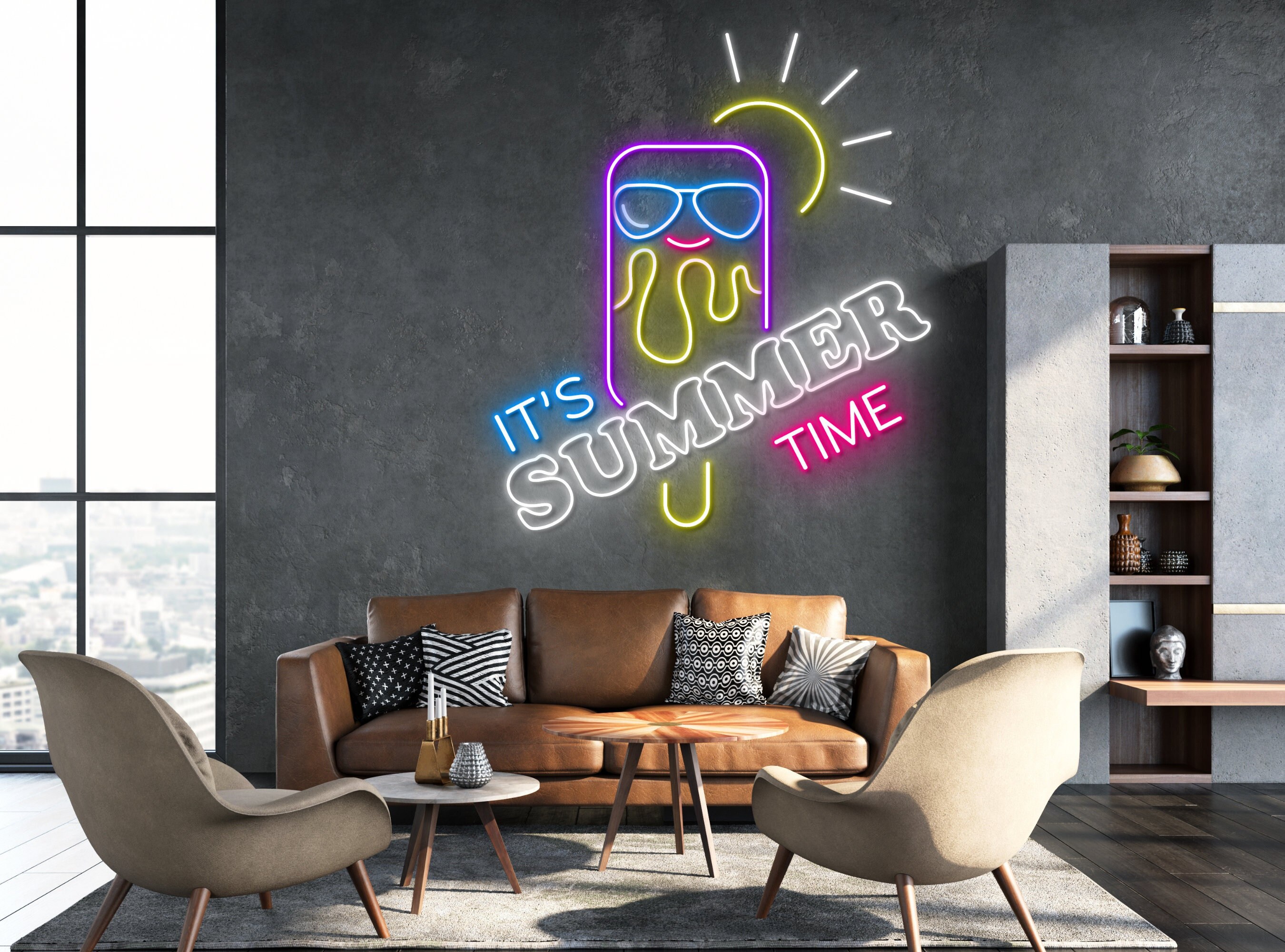Ice Cream Summer Neon Sign Birthday Gift