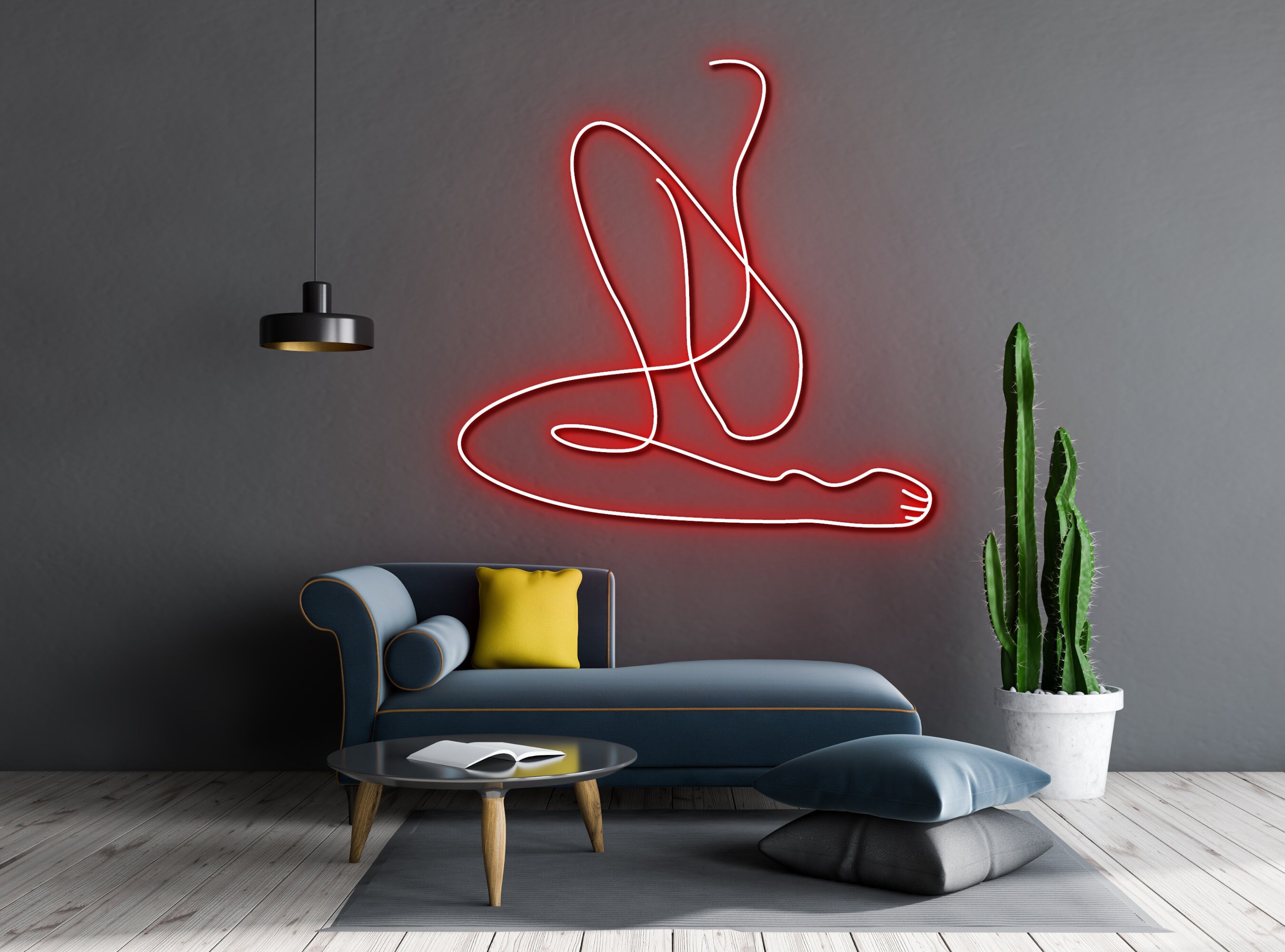 Sexy Sitting Beautiful Body Woman Neon Signs