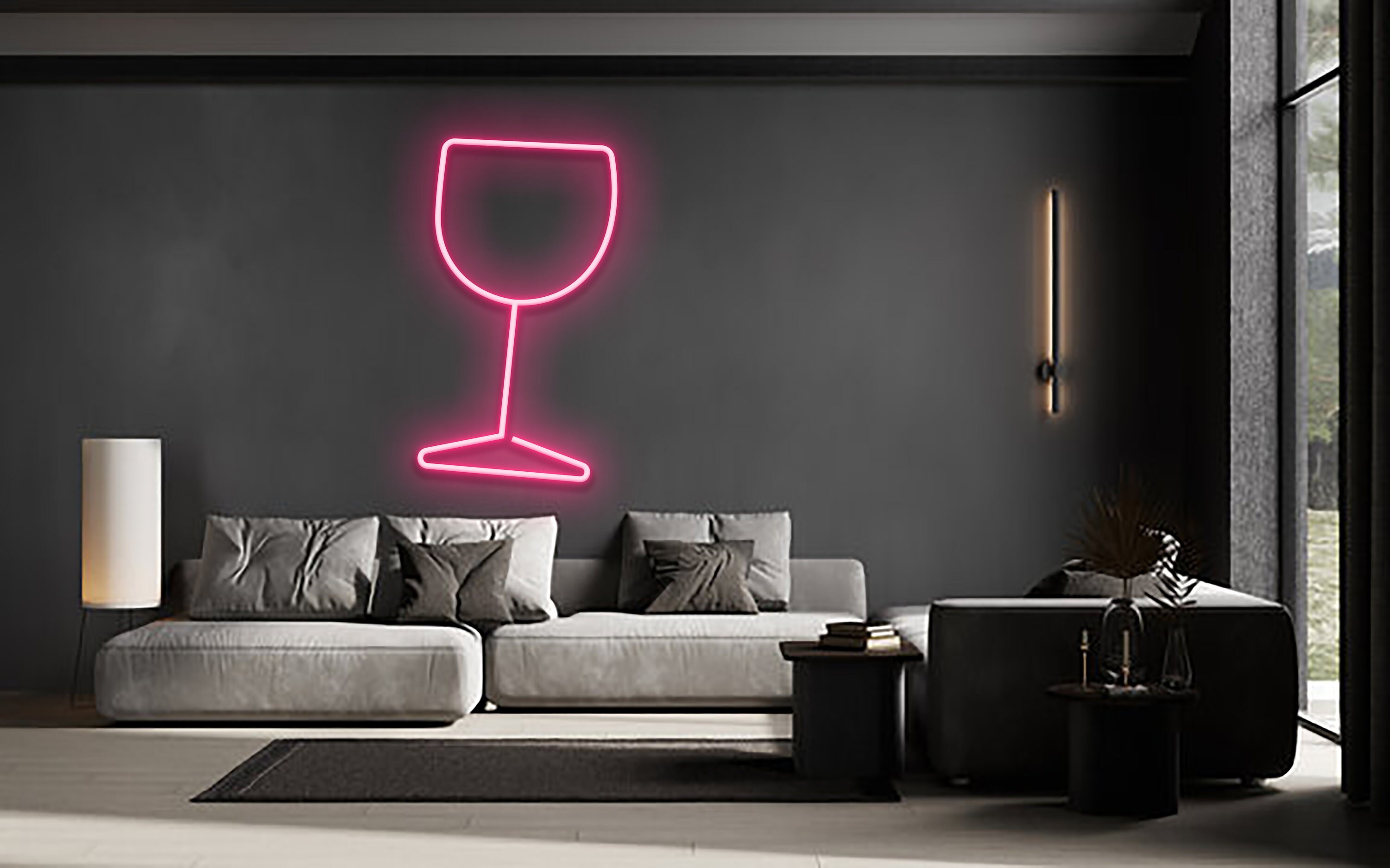 Champagne Glass Party Pub Neon Signs Outside Decor