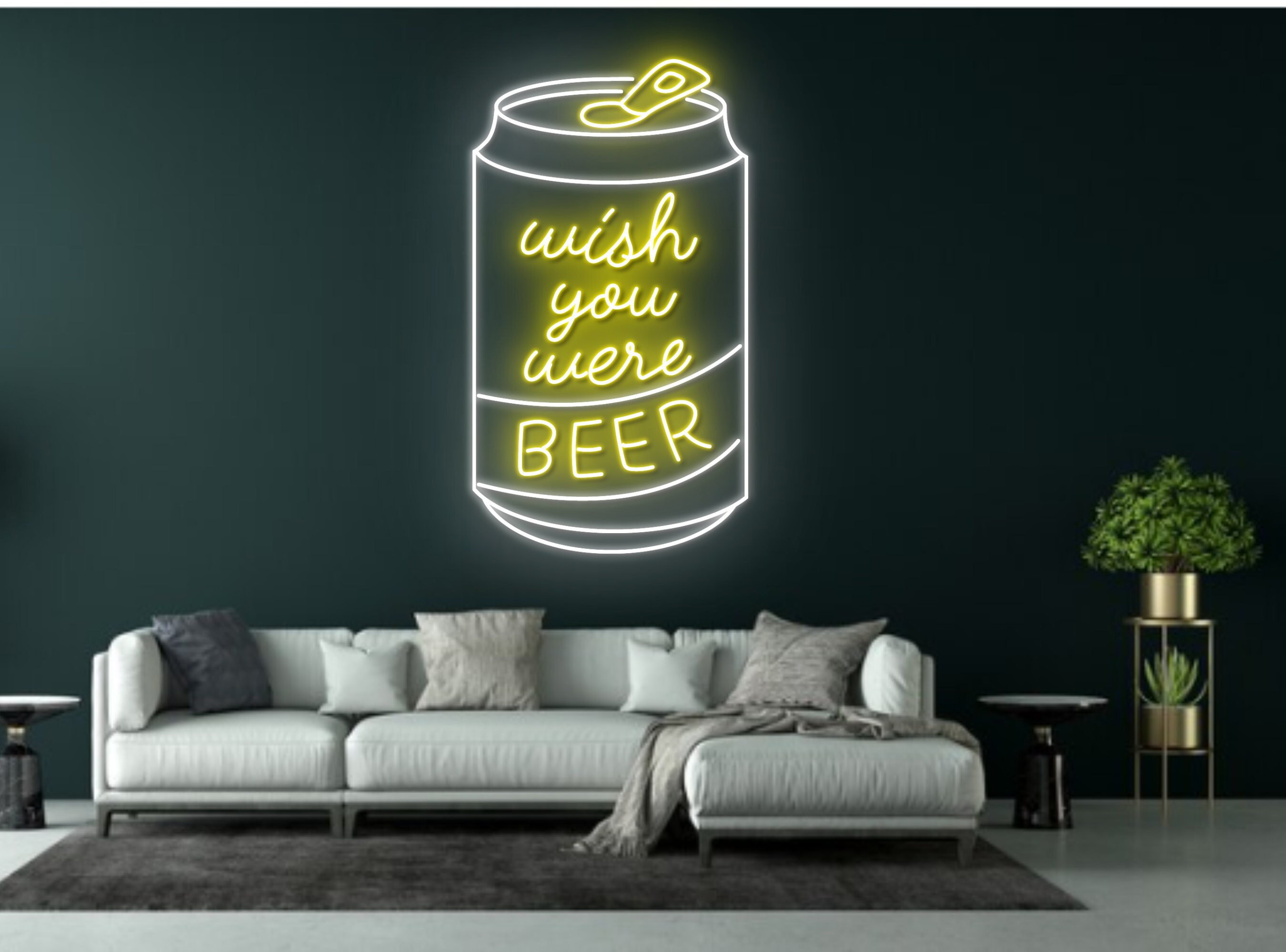 Wish You Were Beer Neon Sign Beer Can Neon Sign