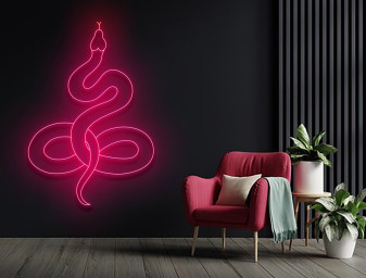 Snake Line Art Neon Sign Wall Decor