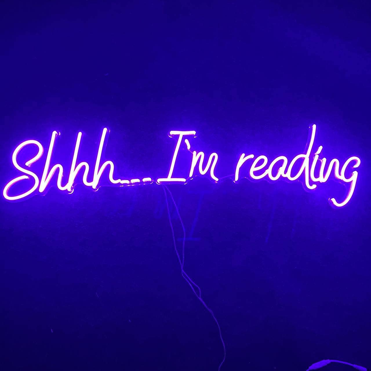 Shhh I'm Reading Neon Sign Bookish Library Decor