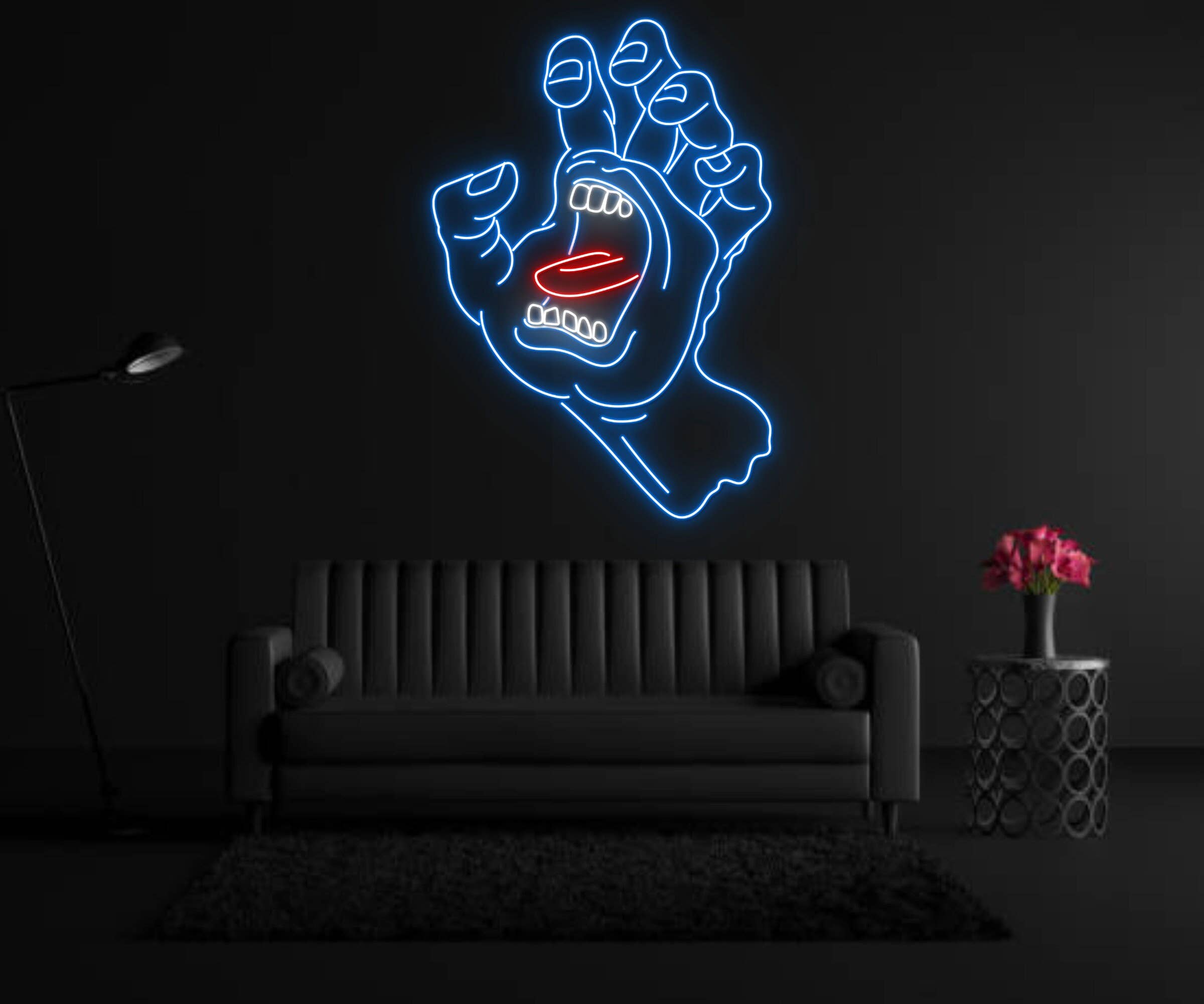 Scary Hand Neon Sign Halloween Wall Art Light Decor