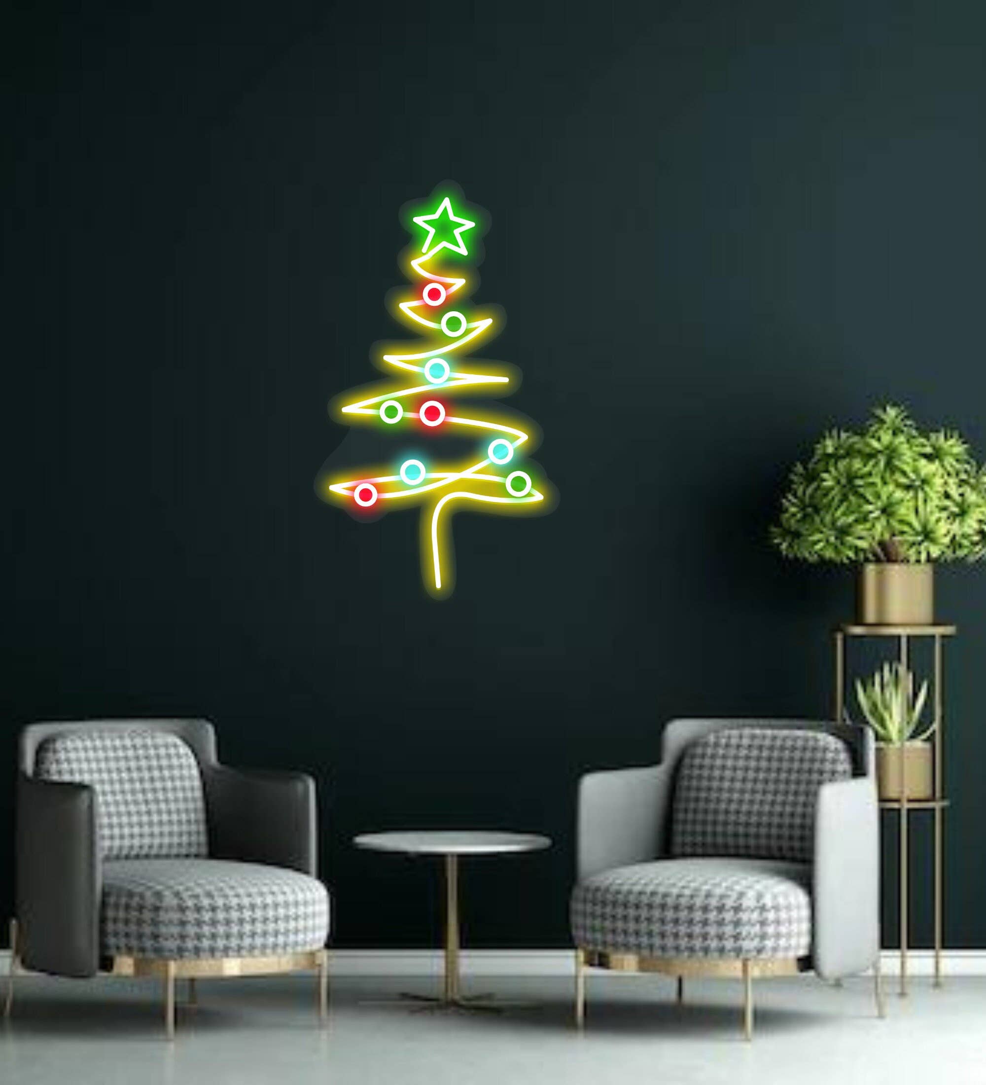 Christmas Tree Neon Signs Christmas Holiday Lights Decor