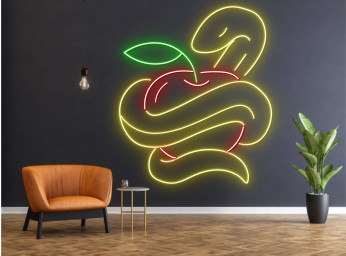 Snake And Apple Neon Sign Animal Snake Wall Art