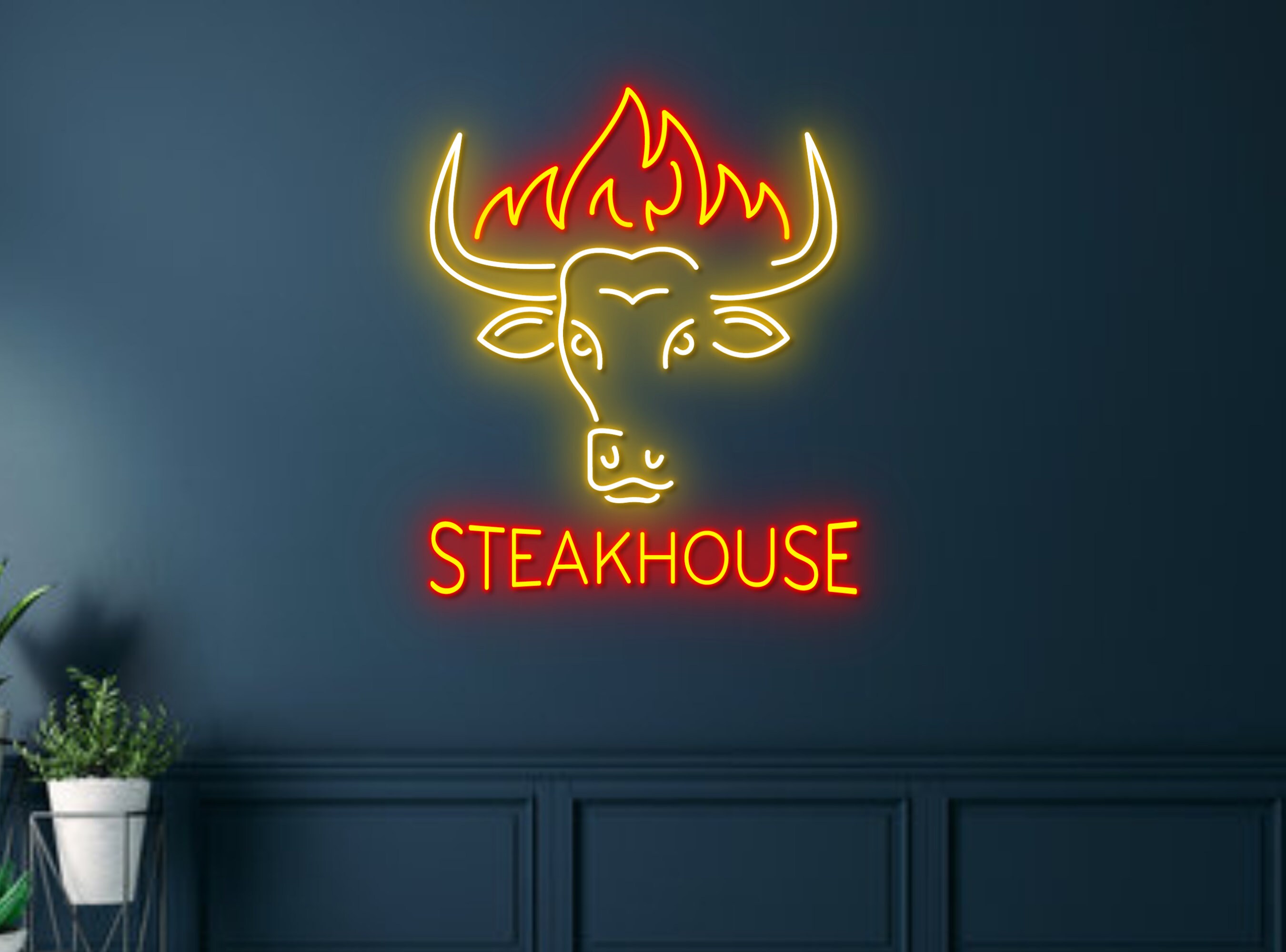 BeefSteak House Restaurant Neon Sign