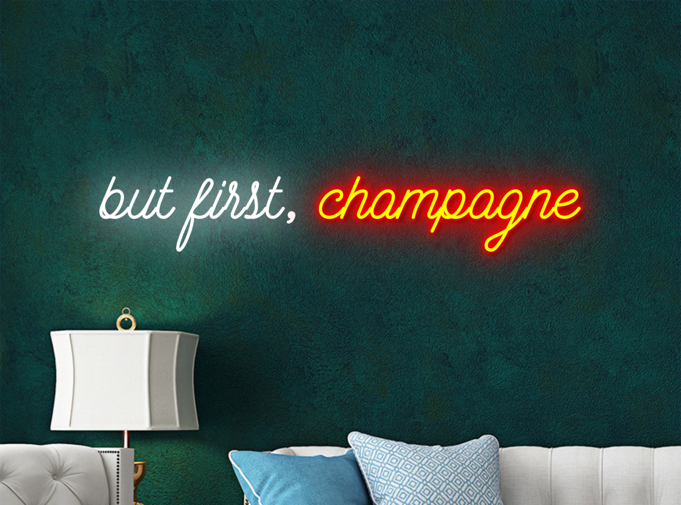 But First Champagne Neon Signs