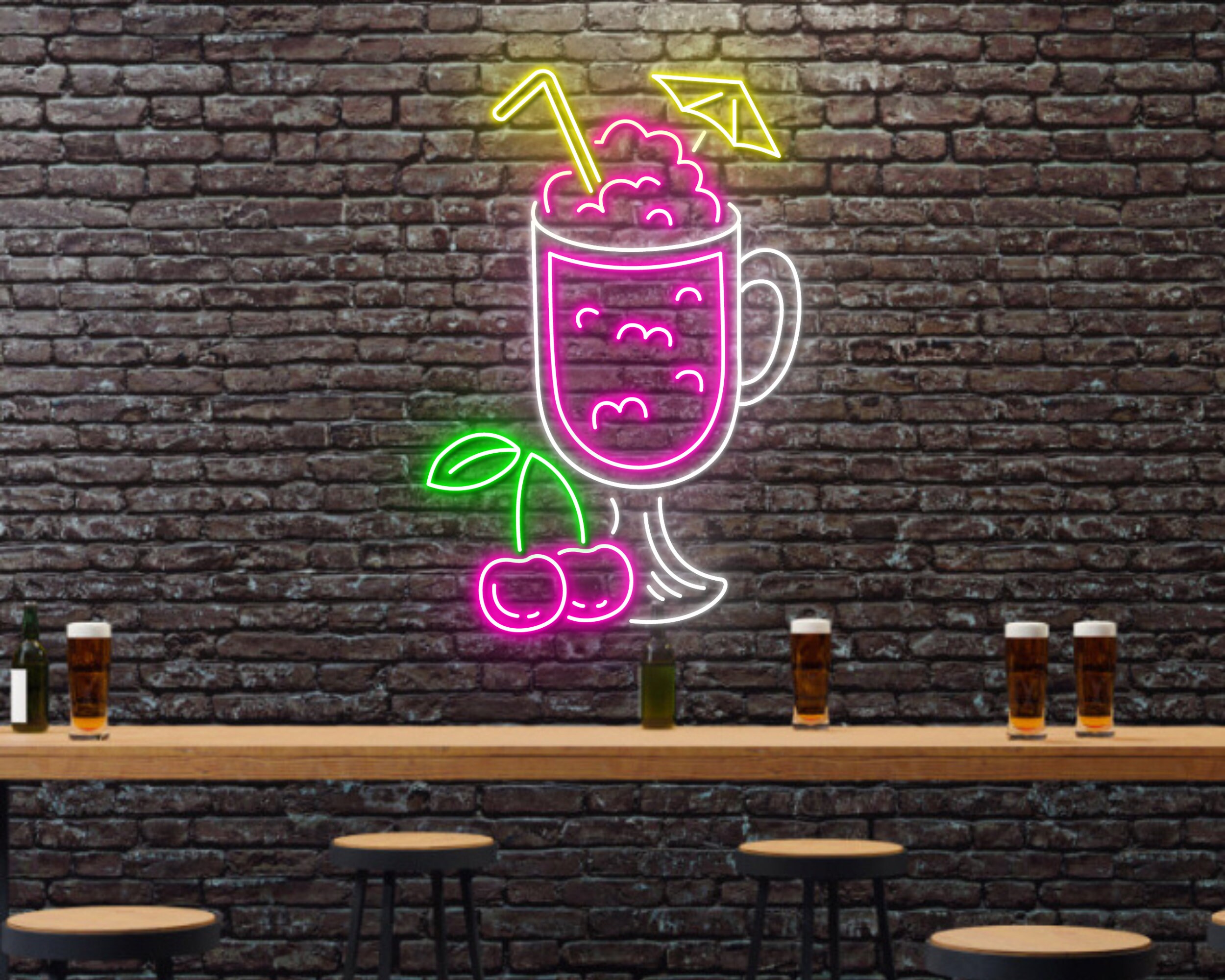Cocktails Bar Party Neon Signs