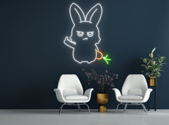 Angry Bunny Rabbit Neon Sign