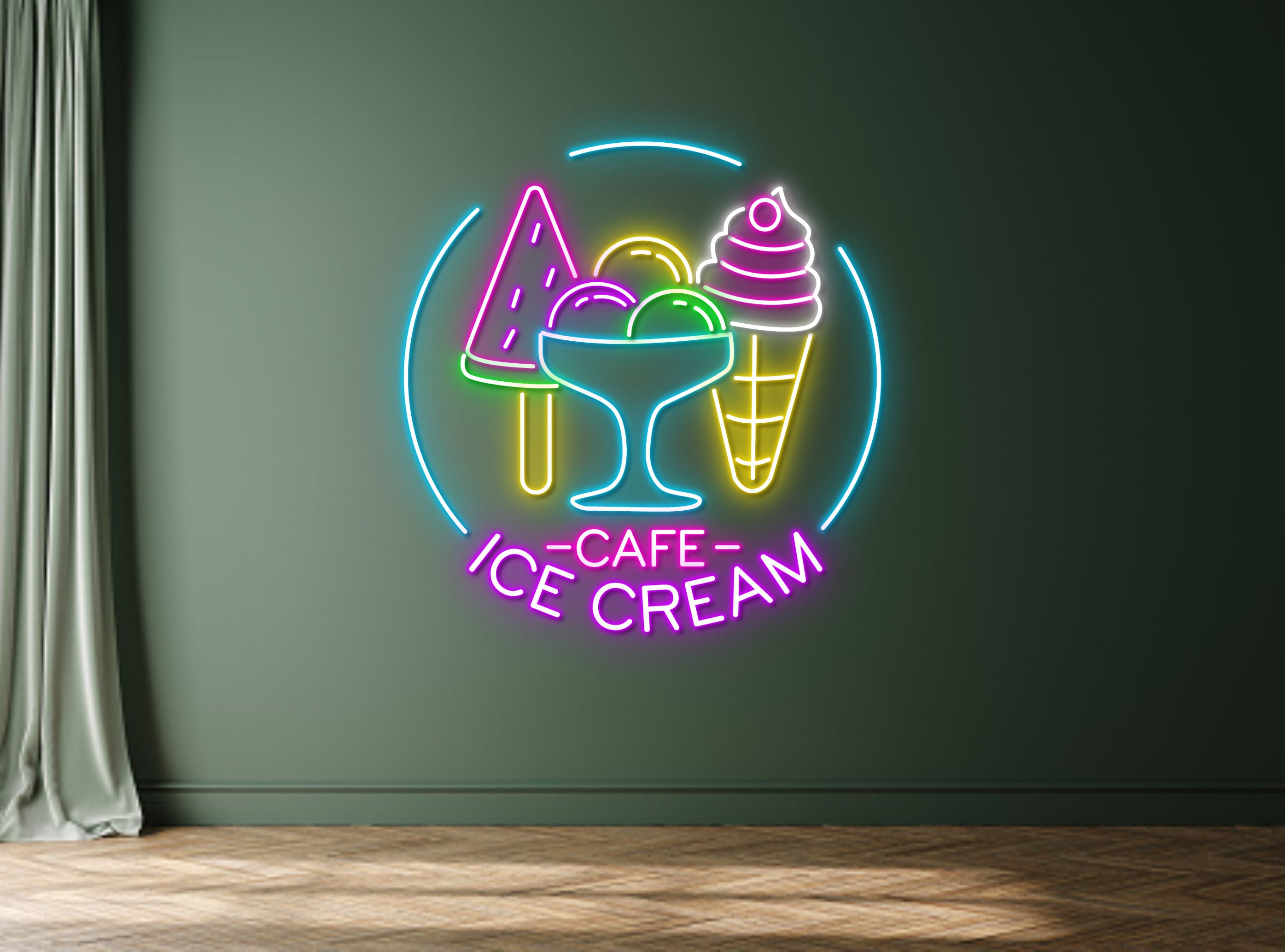 Ice Cream Neon Sign Ice Cream Summer Decor